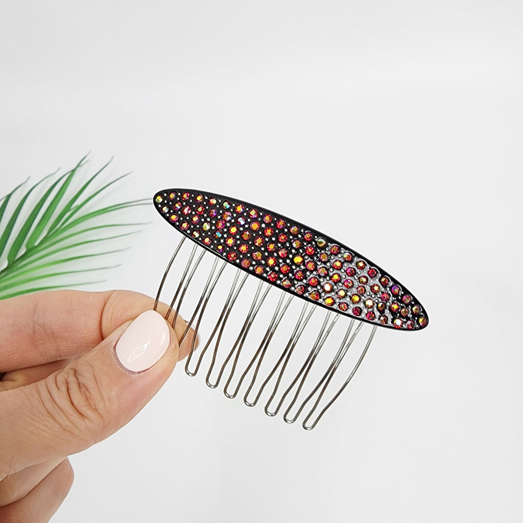 Broad Long Oval Hair Comb Pin with Cubic (3.0 Inch) / Luxurious French Hair Pin / Hair Fork for Woman