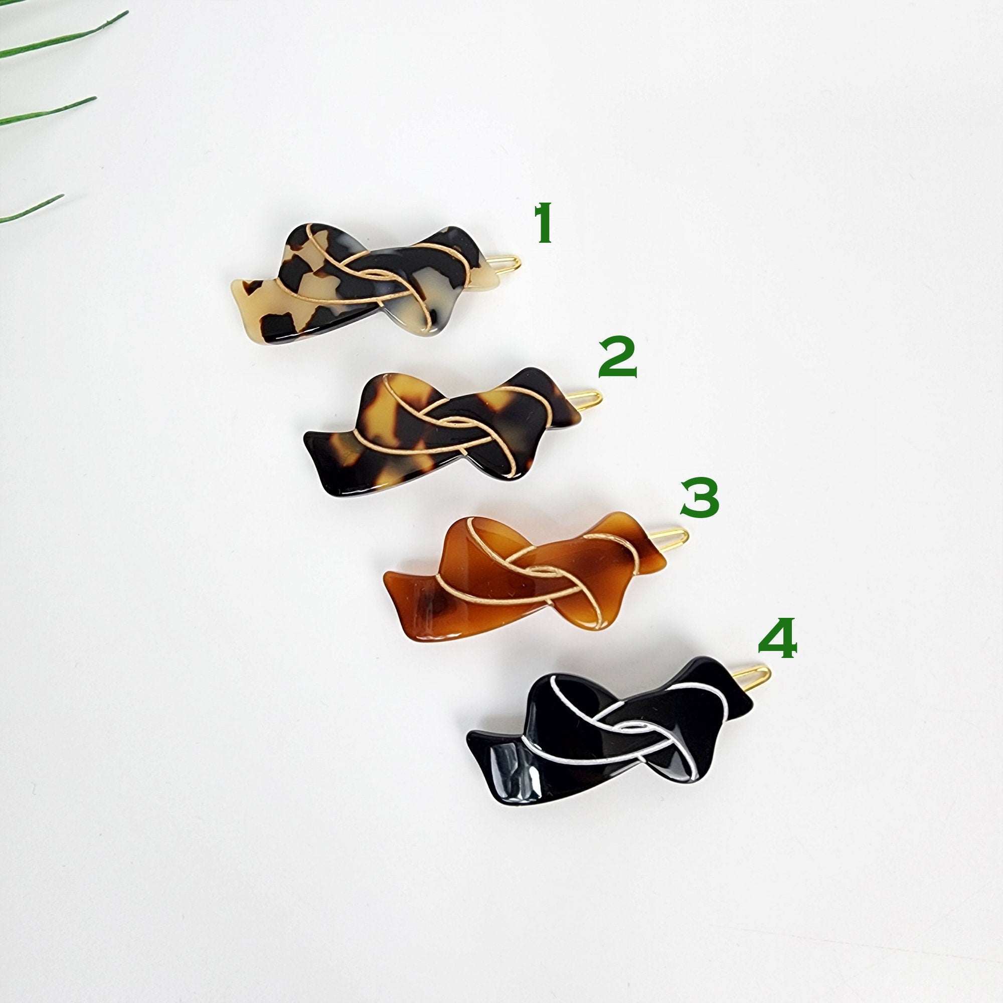 Laurence Muffler Ribbon Bobby Pin (1.8 Inch) / Luxurious Small French Hair Pin / Hair Accessory for Woman / Mini Hair Clips