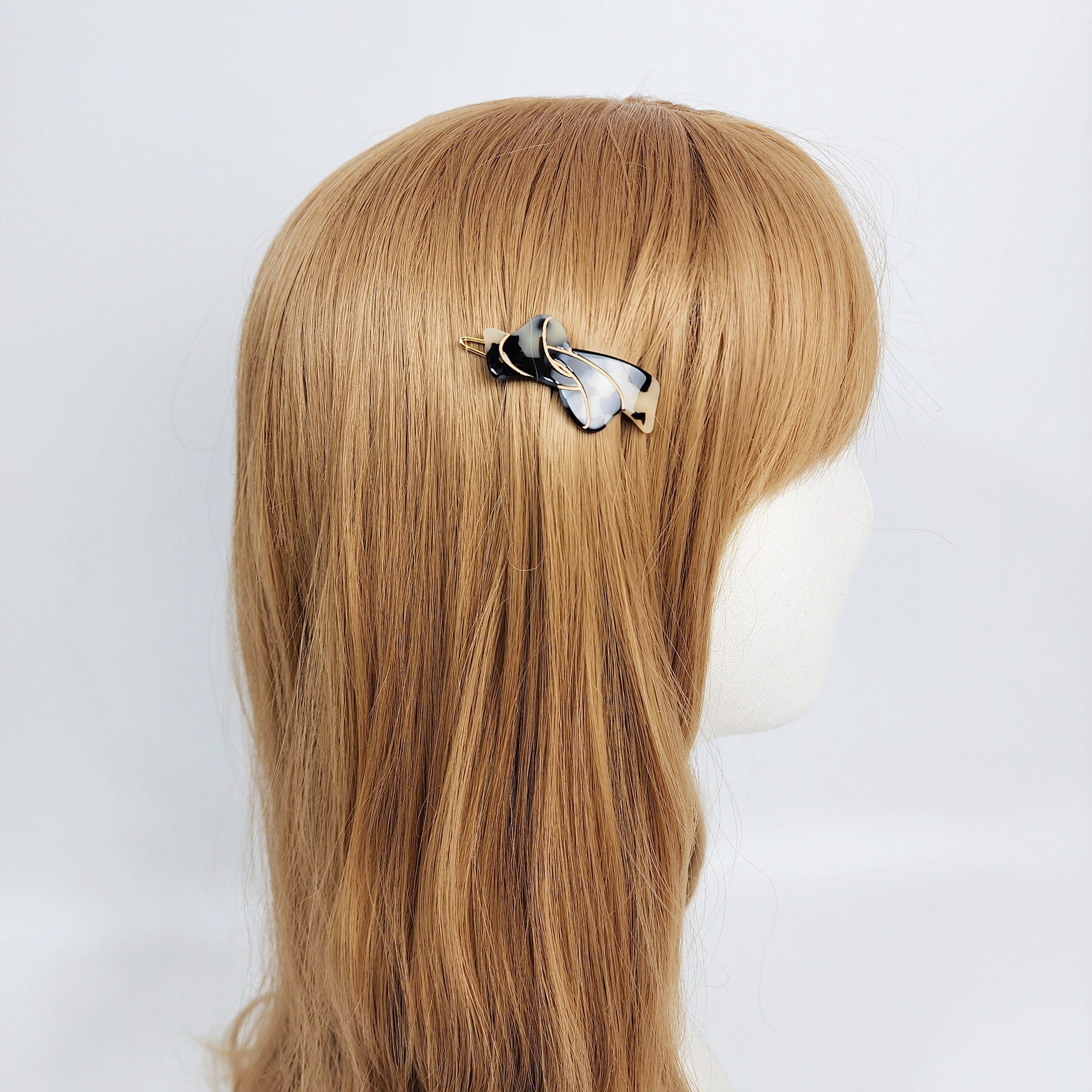 Laurence Muffler Ribbon Bobby Pin (1.8 Inch) / Luxurious Small French Hair Pin / Hair Accessory for Woman / Mini Hair Clips