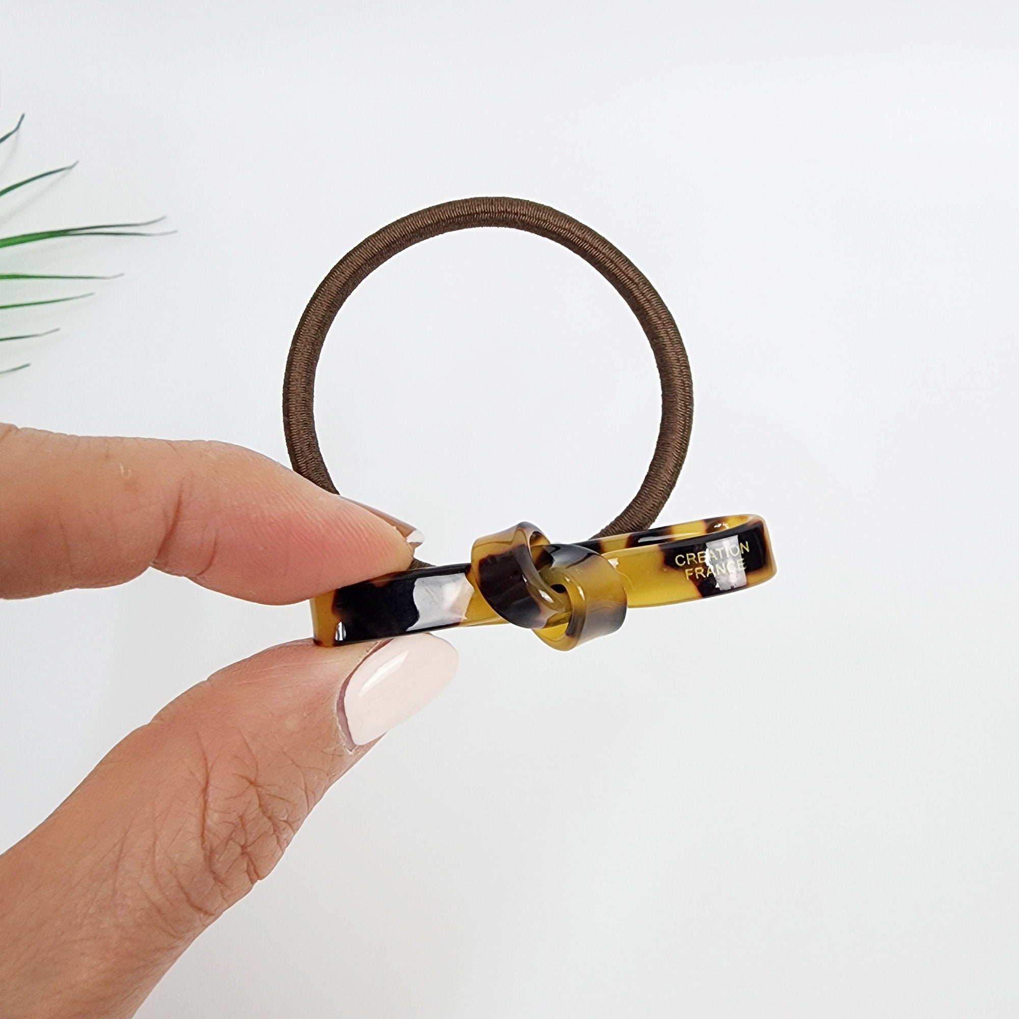 Leopard Mini Twist Ribbon Small Hair Tie (2.0 Inch) / Simple Cute Ponytail Holder / Hair Accessory for Woman / French Hair Tie