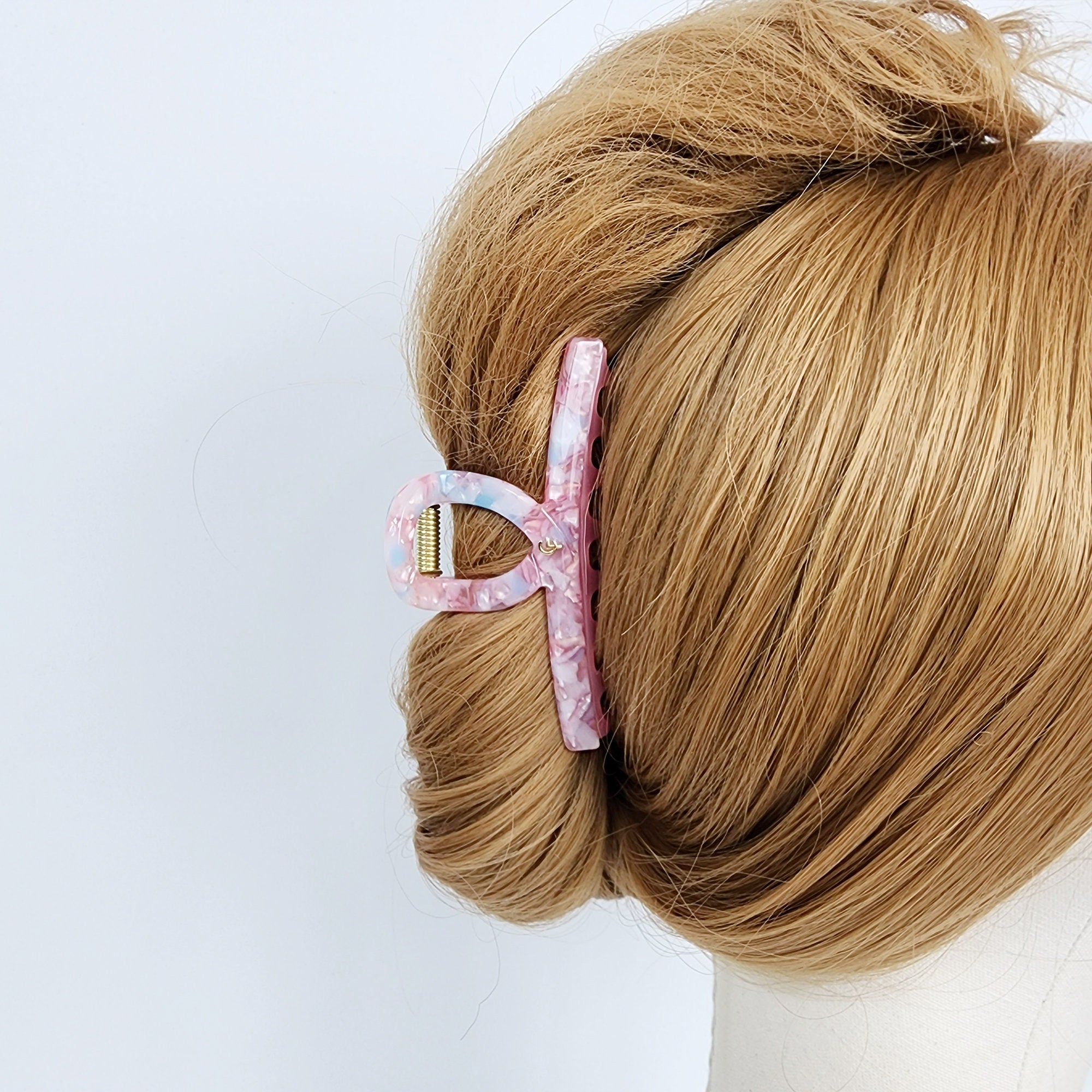 Leopard U Shape Spring Twist Hair Claw Clip (3.5 Inch) / Tortoise Shell Medium Size Ponytail Holder / Hair Barrette for Woman