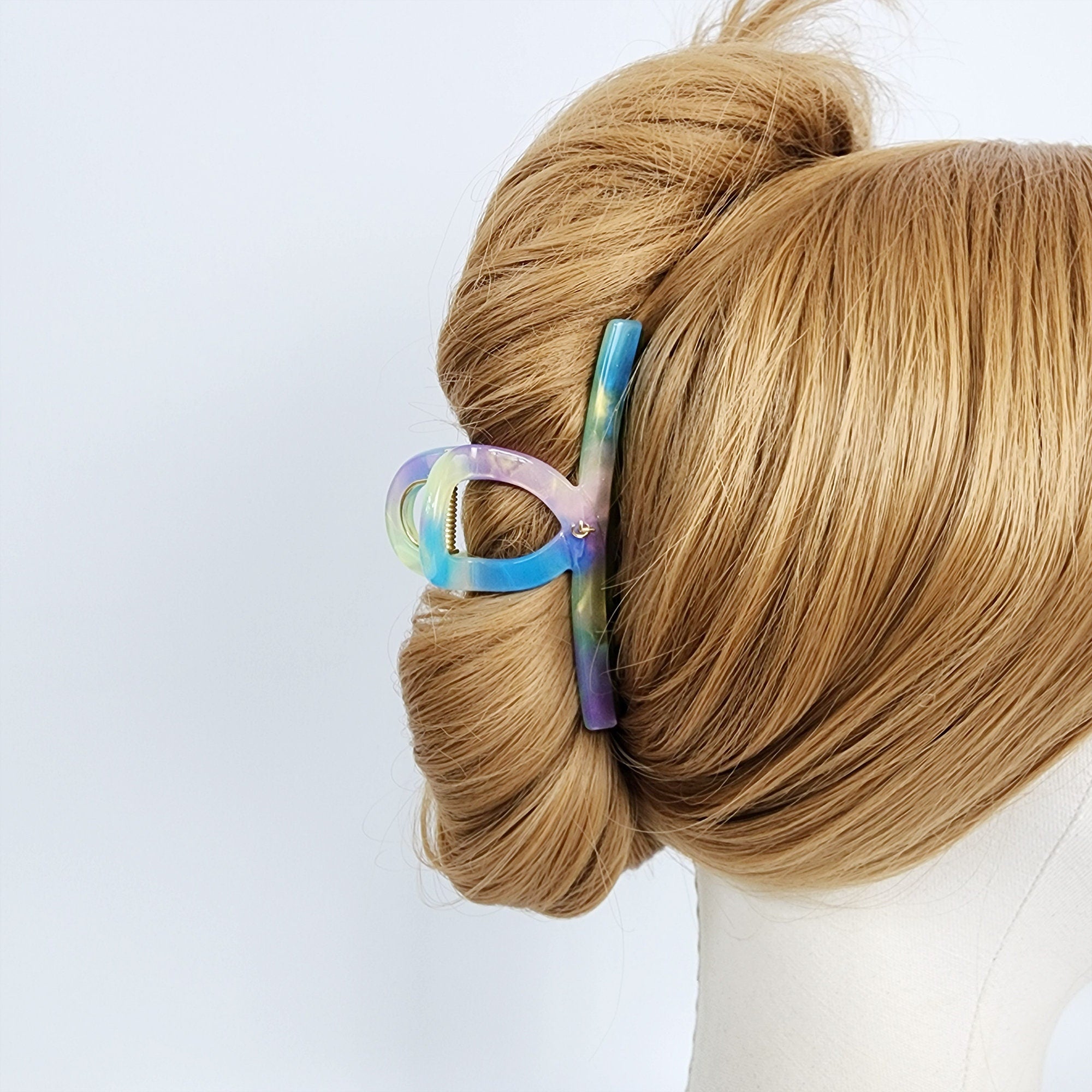 Leopard U Shape Spring Twist Hair Claw Clip (3.5 Inch) / Tortoise Shell Medium Size Ponytail Holder / Hair Barrette for Woman