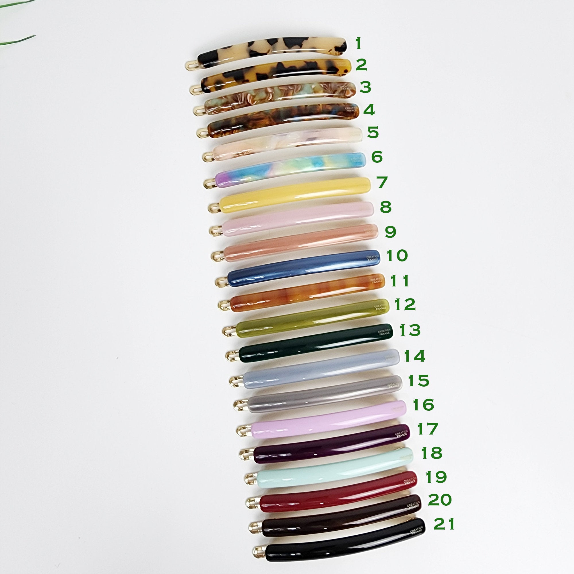 Pure Color Oval Long Bobby Pin (3.3 Inch) / Simple Leopard French Hair Pin / Hair Accessory for Woman / Snap Clip for Thin Hair