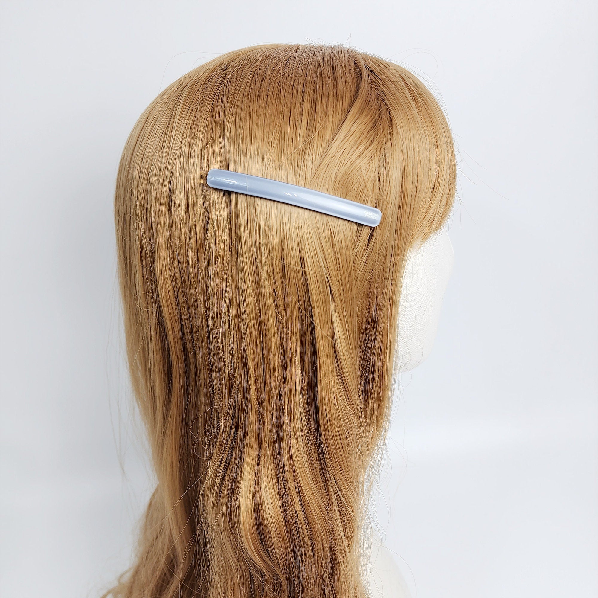 Pure Color Oval Long Bobby Pin (3.3 Inch) / Simple Leopard French Hair Pin / Hair Accessory for Woman / Snap Clip for Thin Hair