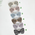 Pastel Color Flower Big Ribbon Hair Barrette with Cubic (3.9 Inch) / Luxurious French Hair Pin / Automatic Hair Clip