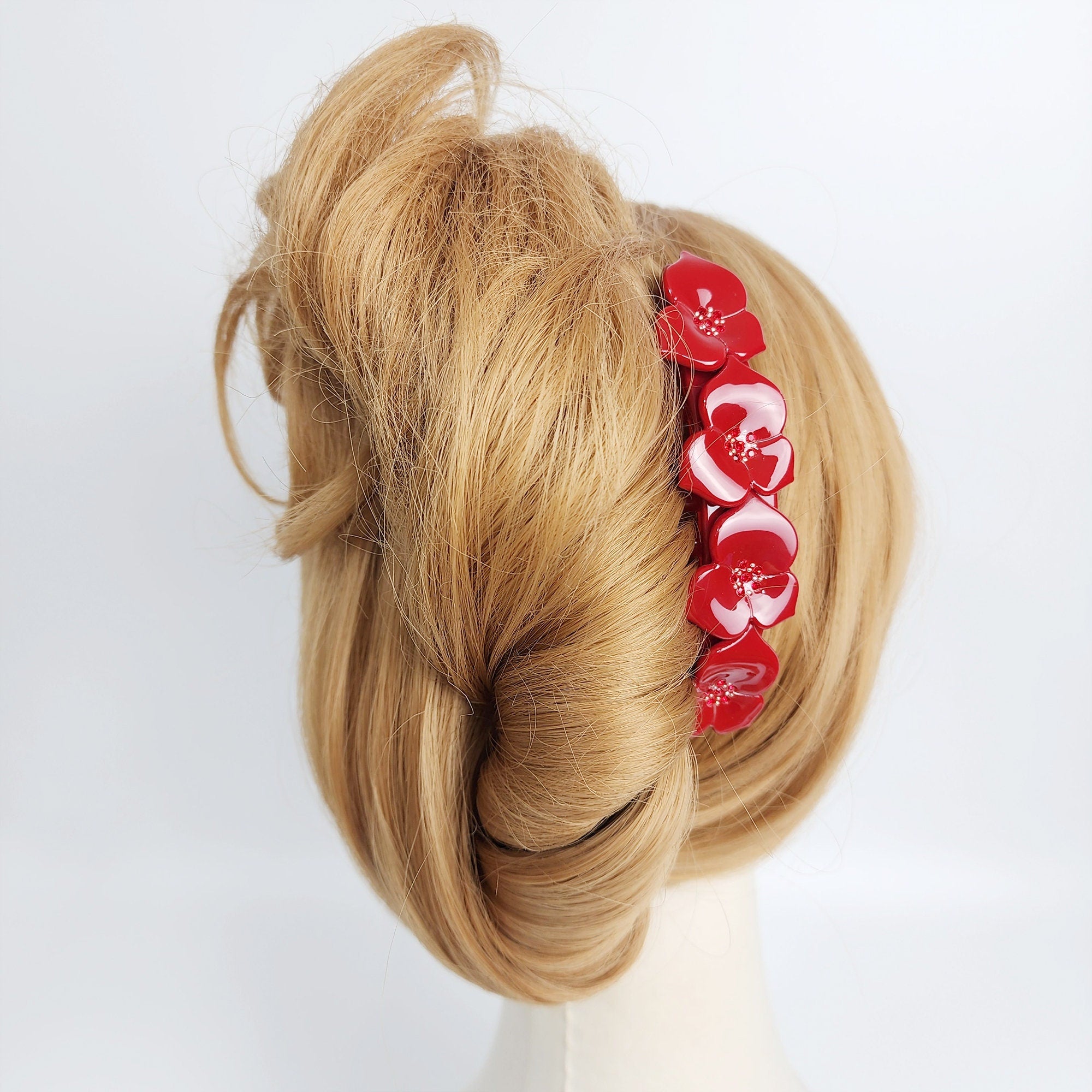 Big Blossom Long Leg Non-slip Hair Comb Pin with Cubic (4.3 Inch) / Luxurious French Hair Pin / Hair Fork for Woman