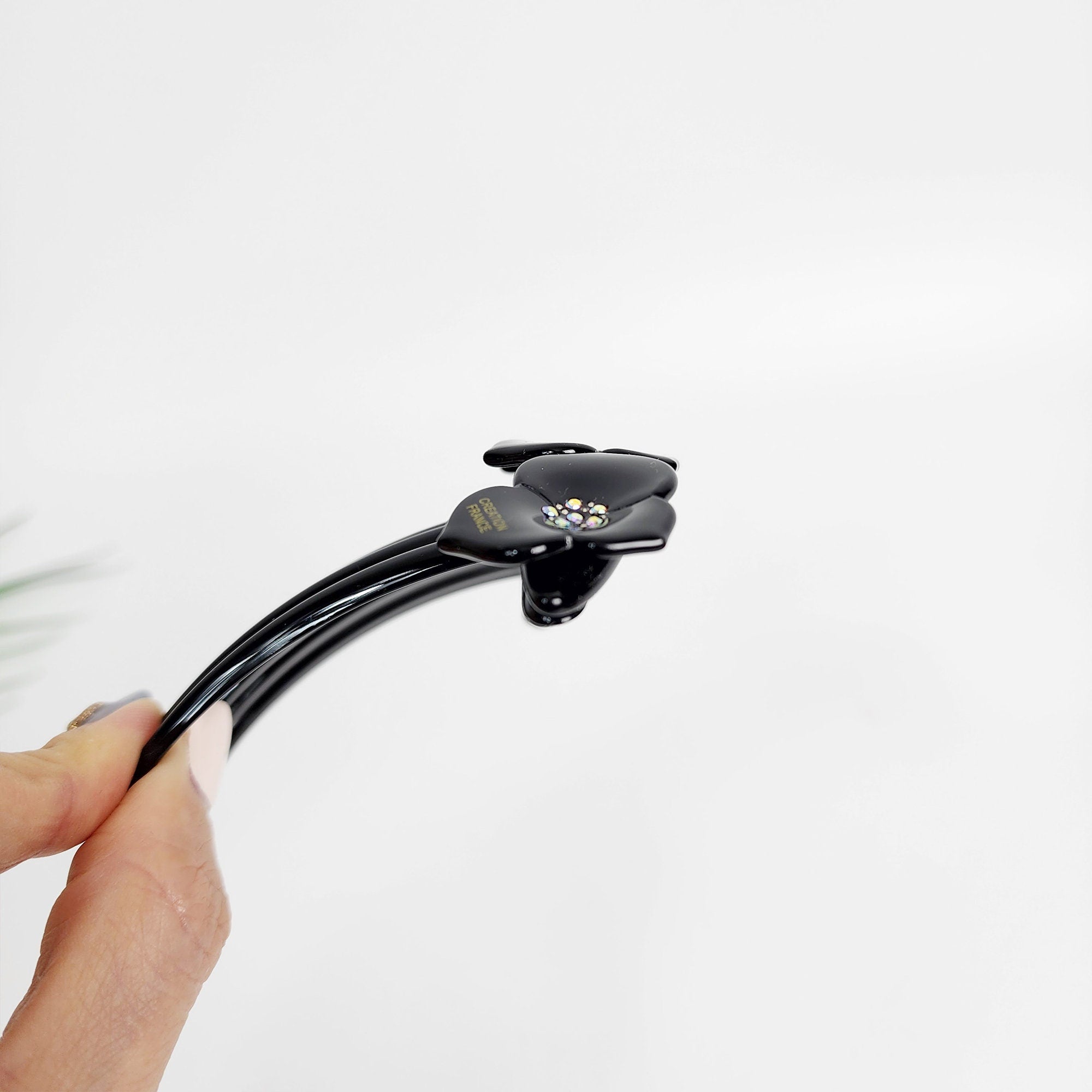 Big Blossom Long Leg Non-slip Hair Comb Pin with Cubic (4.3 Inch) / Luxurious French Hair Pin / Hair Fork for Woman