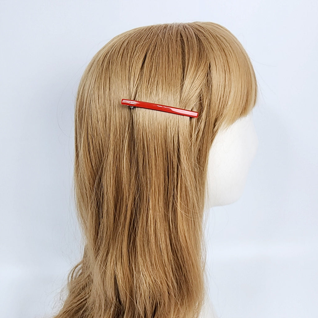 Pure Color Mini Slim Hair Barrette (2.6 Inch) / Tortoise Shell French Hair Pin / Hair Accessory for Woman / Automatic Hair Clip