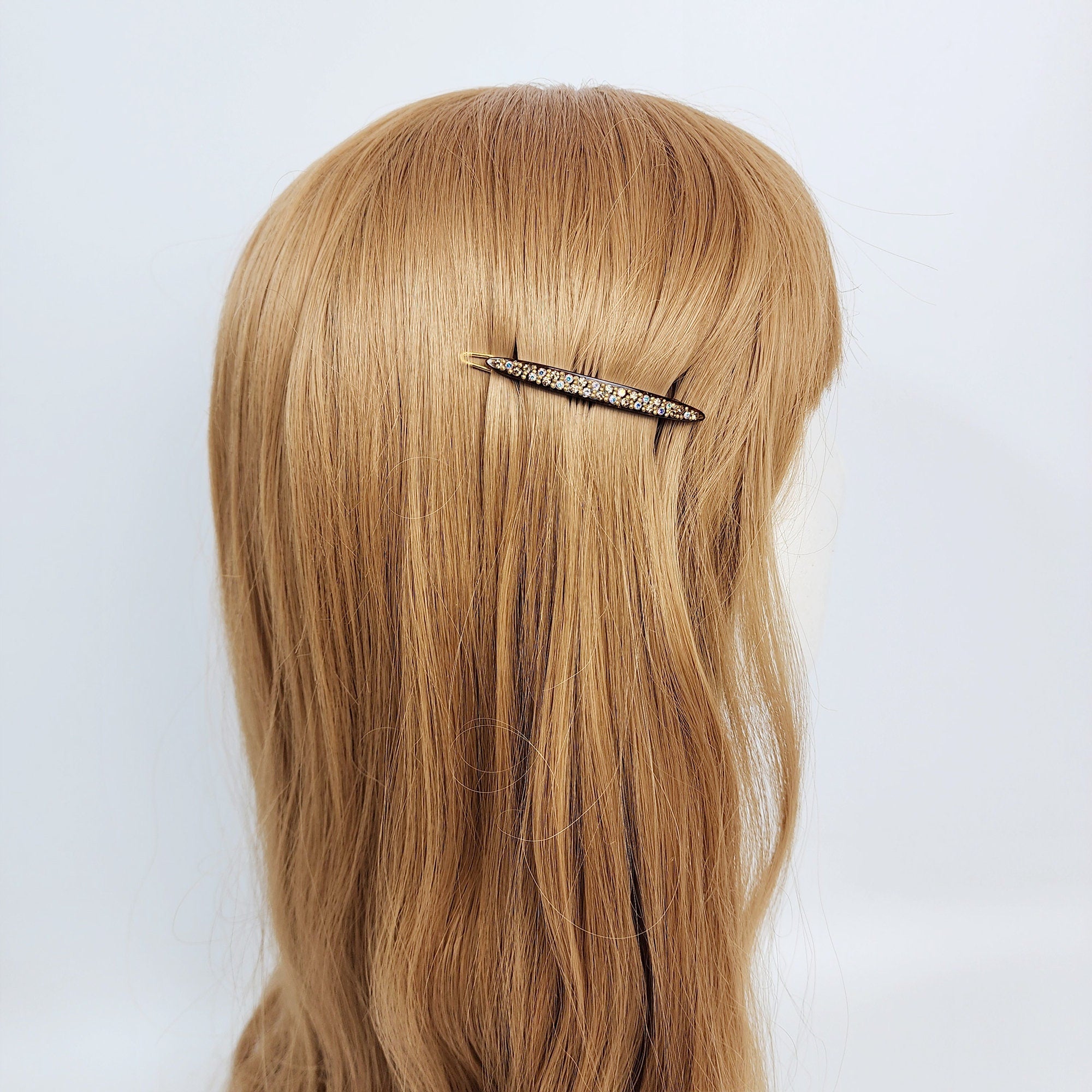 Laurence Long Oval Slim Bobby Pin (2.2 Inch) / Luxurious French Hair Pin / Hair Accessory for Woman / Mini Hair Clips
