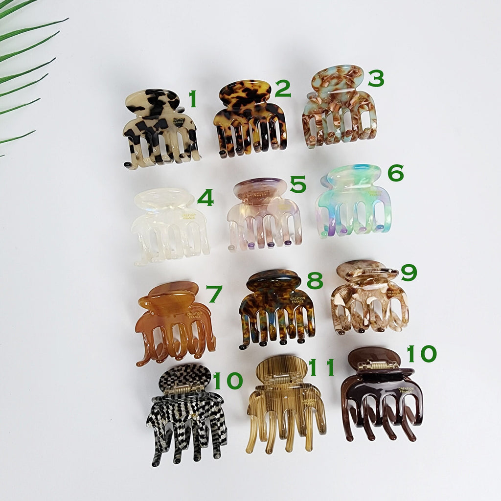 Leopard Aurora Hook Hair Claw Clip (1.8 Inch) / Tortoise Shell Medium Size Ponytail Holder / Hair Barrette for Woman