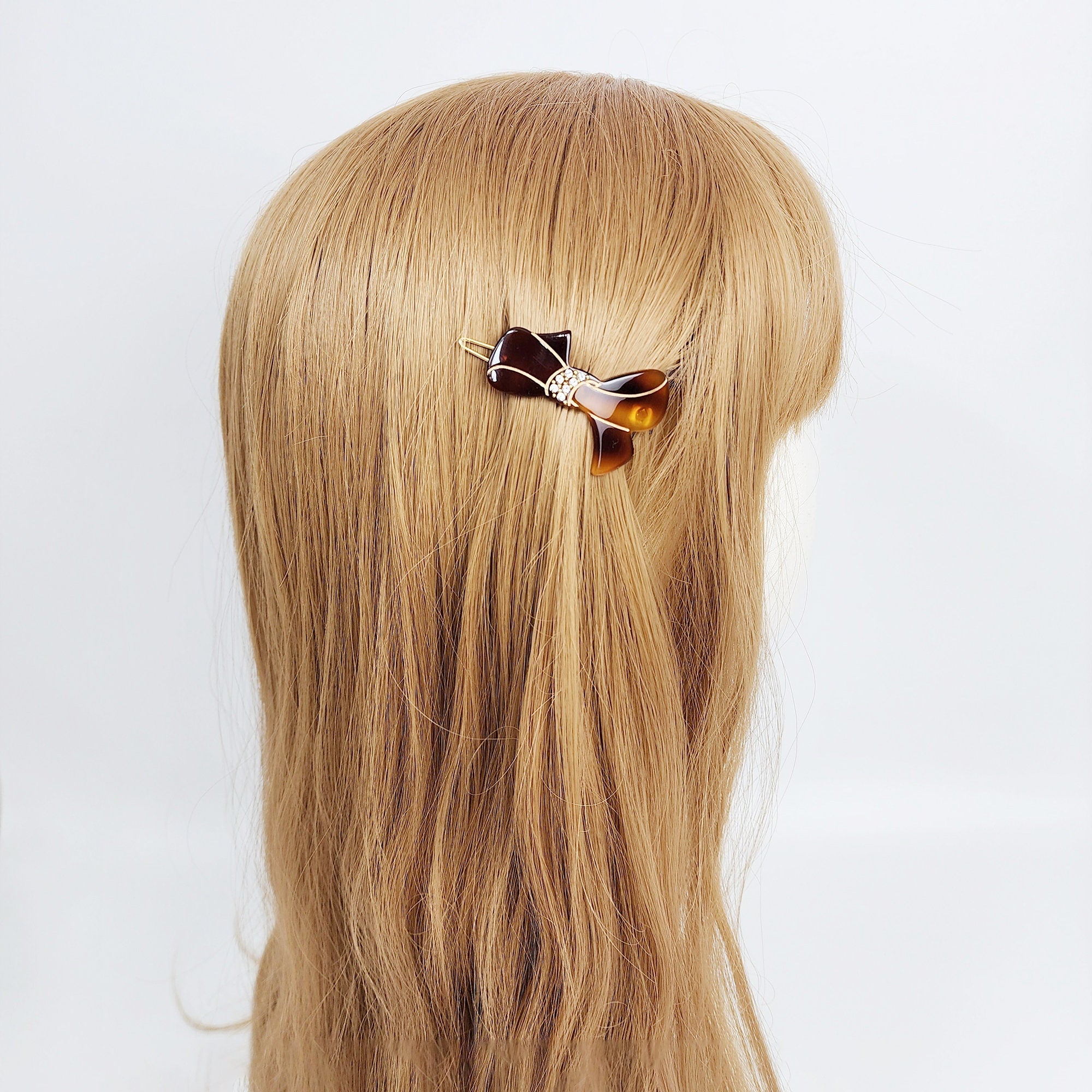Laurence Charlotte Ribbon Bobby Pin (1.8 Inch) / Luxurious Small French Hair Pin / Hair Accessory for Woman / Mini Hair Clips