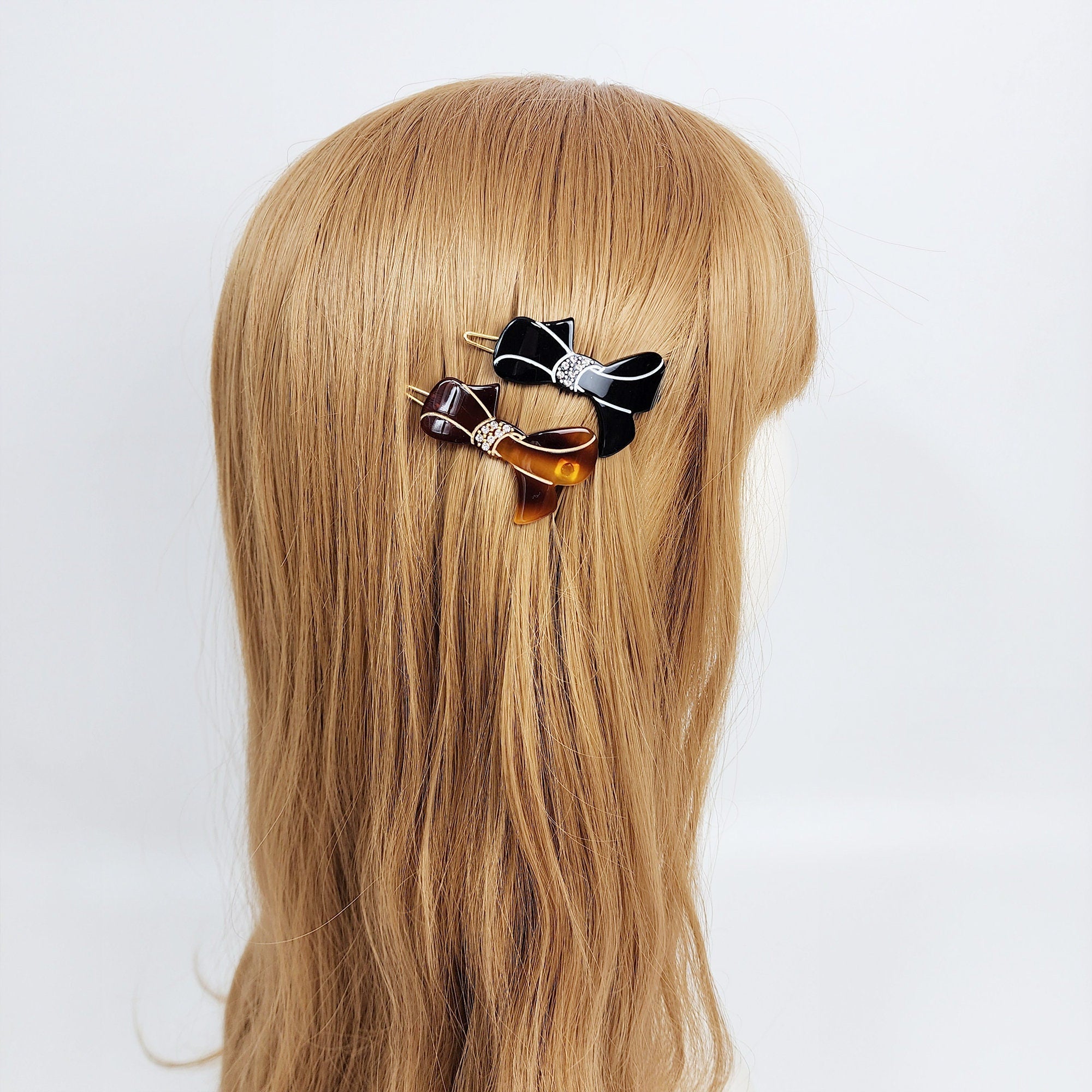 Laurence Charlotte Ribbon Bobby Pin (1.8 Inch) / Luxurious Small French Hair Pin / Hair Accessory for Woman / Mini Hair Clips