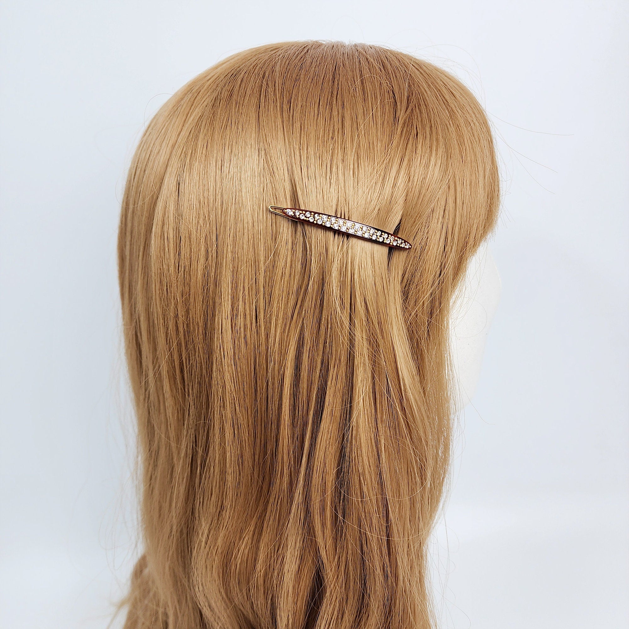 Laurence Long Oval Slim Bobby Pin (2.2 Inch) / Luxurious French Hair Pin / Hair Accessory for Woman / Mini Hair Clips