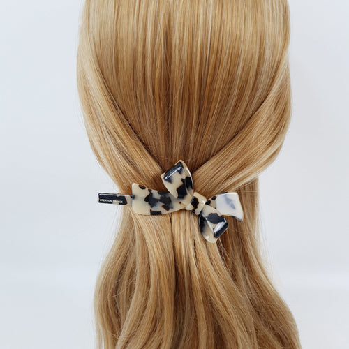Big Double Ribbon Hair Barrette (4.3 Inch) / Luxurious French Hair Pin / Automatic Hair Clip