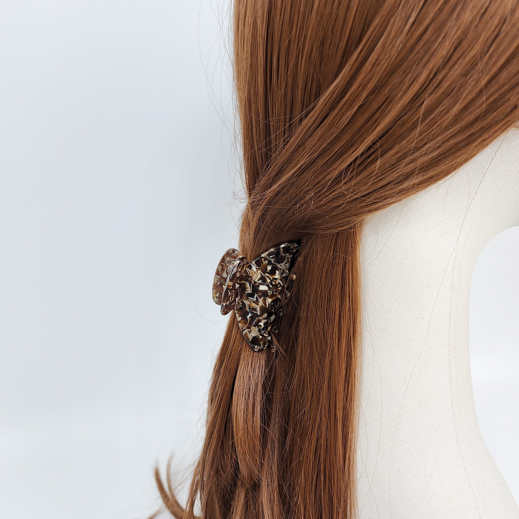 Leopard Marble Half Moon Hair Claw Clip / Tortoise Shell Medium Size Ponytail Holder / French Pin / Hair Barrette for Woman