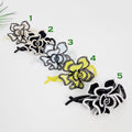 Pastel Color Volume Flower Banana Clip with Cubic Line / Luxurious French Hair Pin / Hair Comb Barrette for Woman
