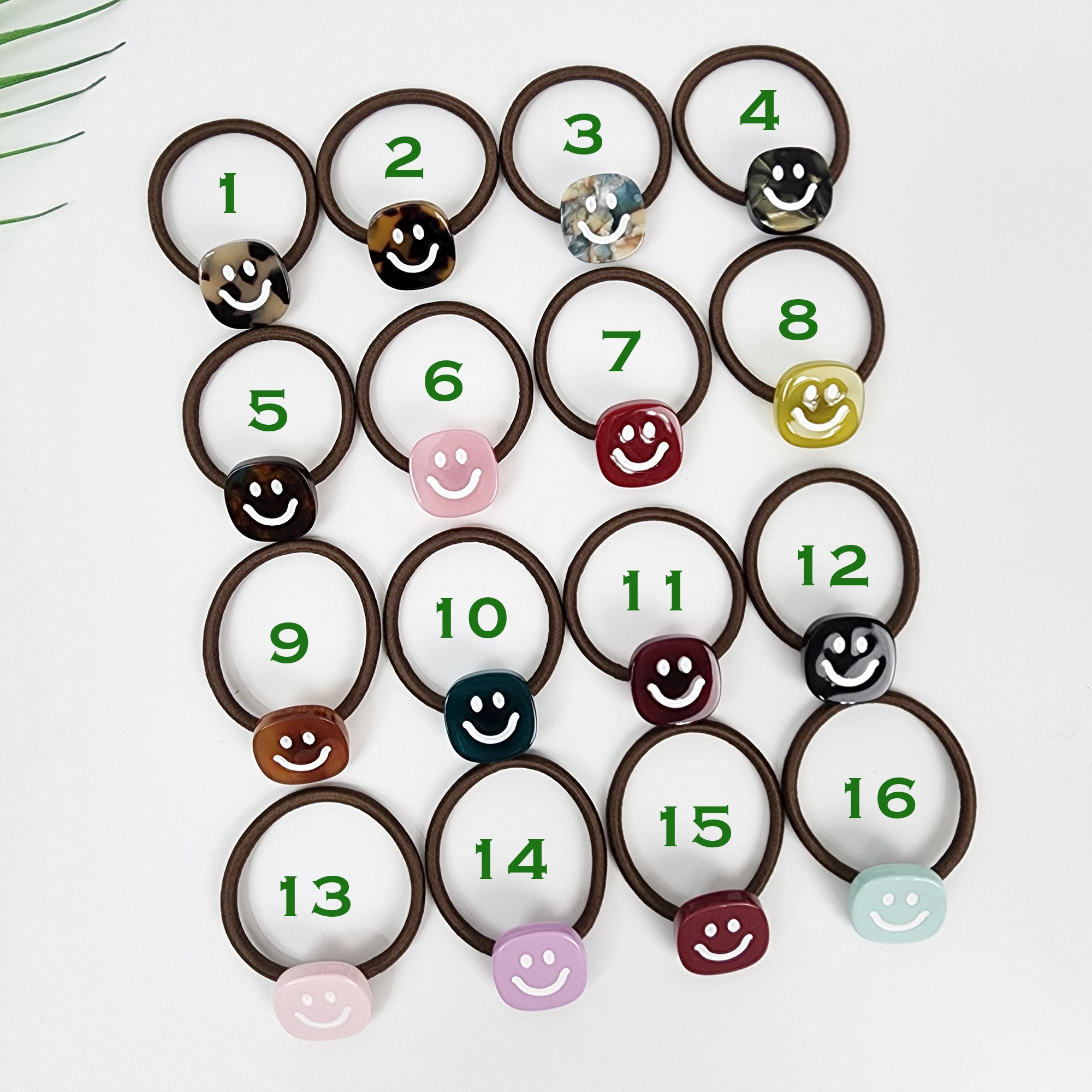 Square White Smile Hair Tie / Simple Cute Ponytail Holder / Hair Accessory for Woman / French Hair Tie