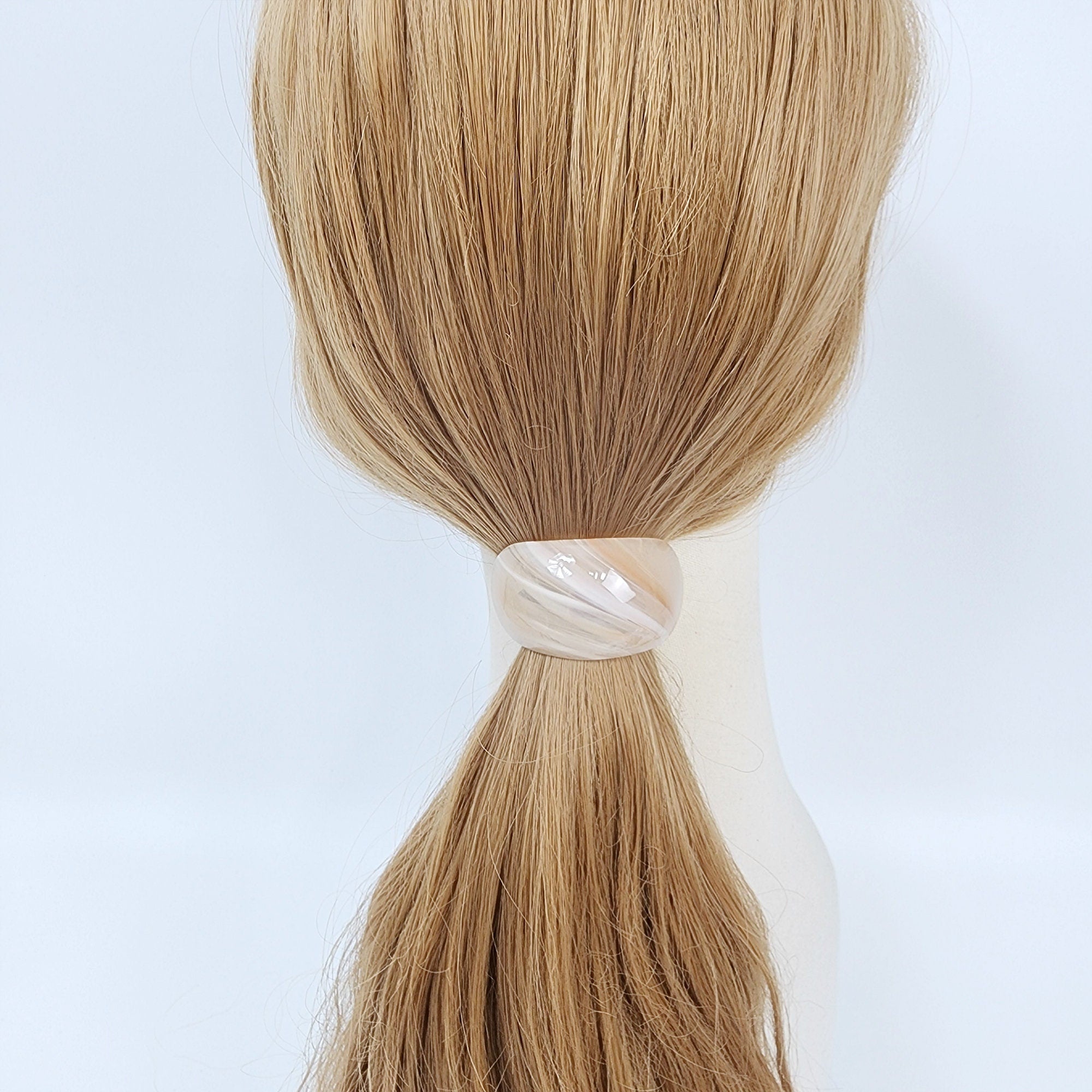 Painting Round Curve Hair Tie / Simple Cute Ponytail Holder / Hair Accessory for Woman / French Hair Tie
