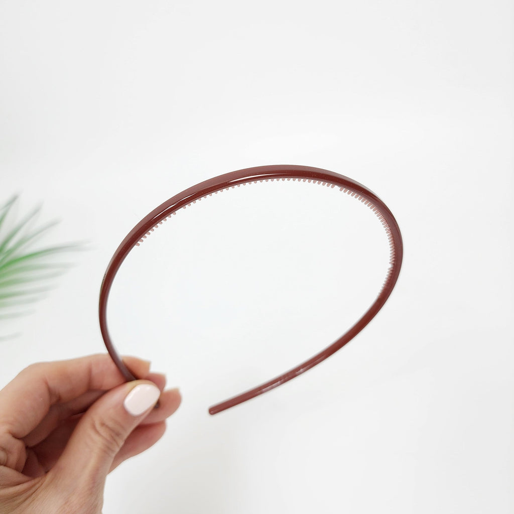 Pure Color Extra Thin Headband (0.2 Inch) / Tortoise Shell French Hair Pin / Hair Accessory for Woman / Acrylic Alice Headband