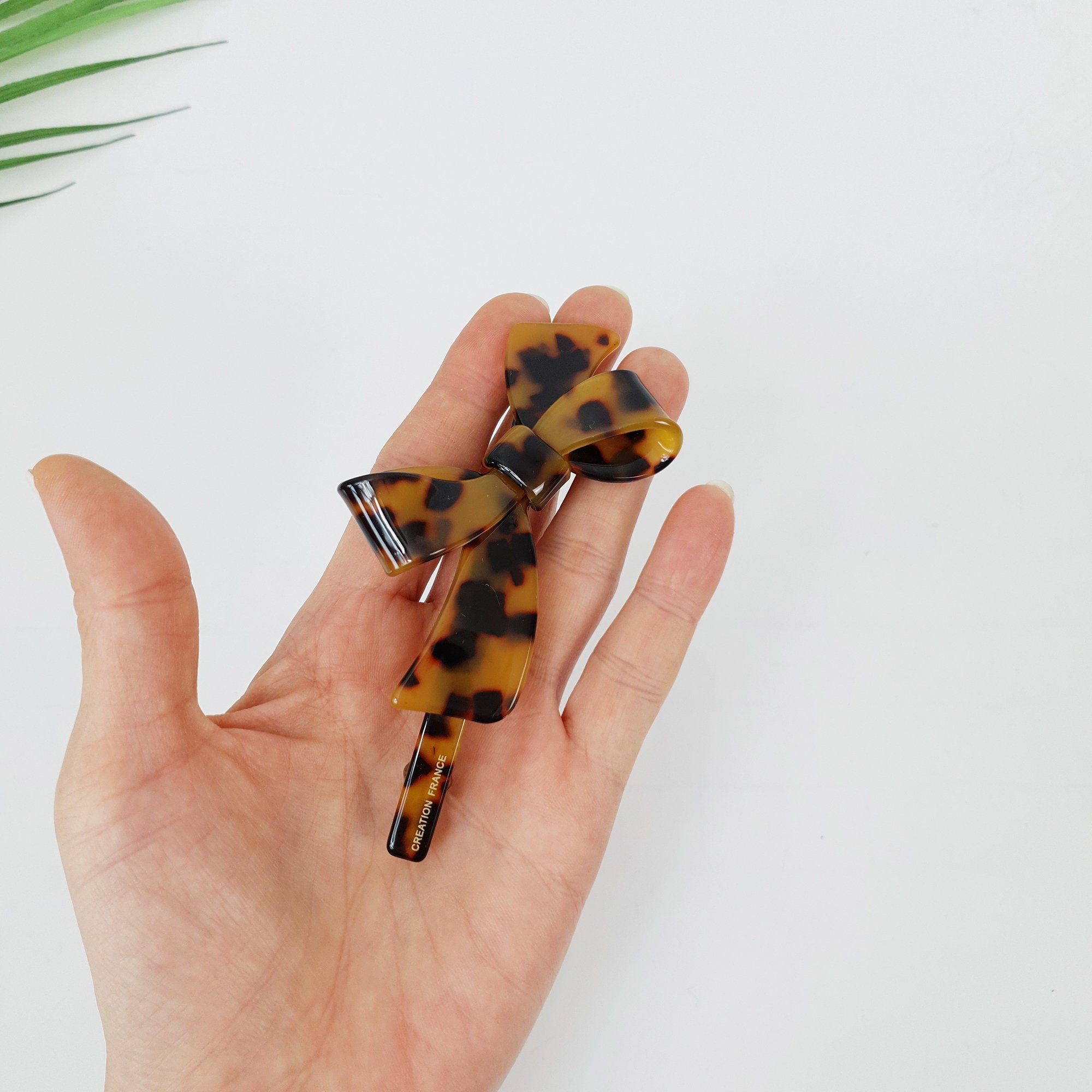 Big Double Ribbon Hair Barrette (4.3 Inch) / Luxurious French Hair Pin / Automatic Hair Clip