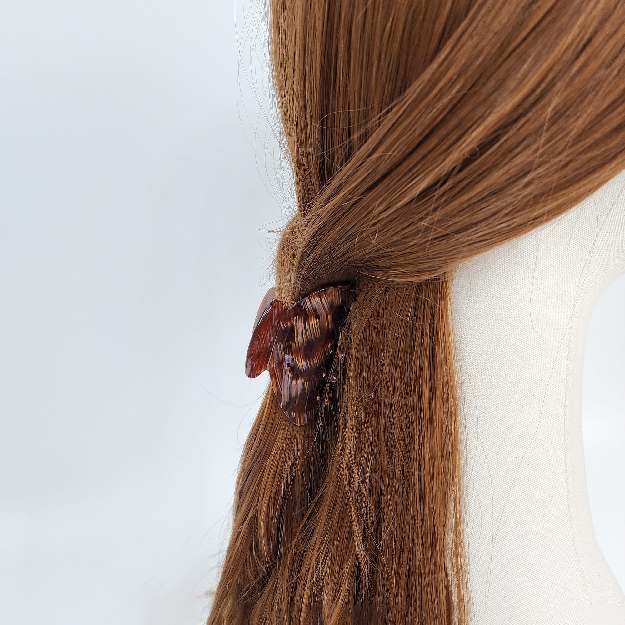 Leopard Marble Half Moon Hair Claw Clip / Tortoise Shell Medium Size Ponytail Holder / French Pin / Hair Barrette for Woman