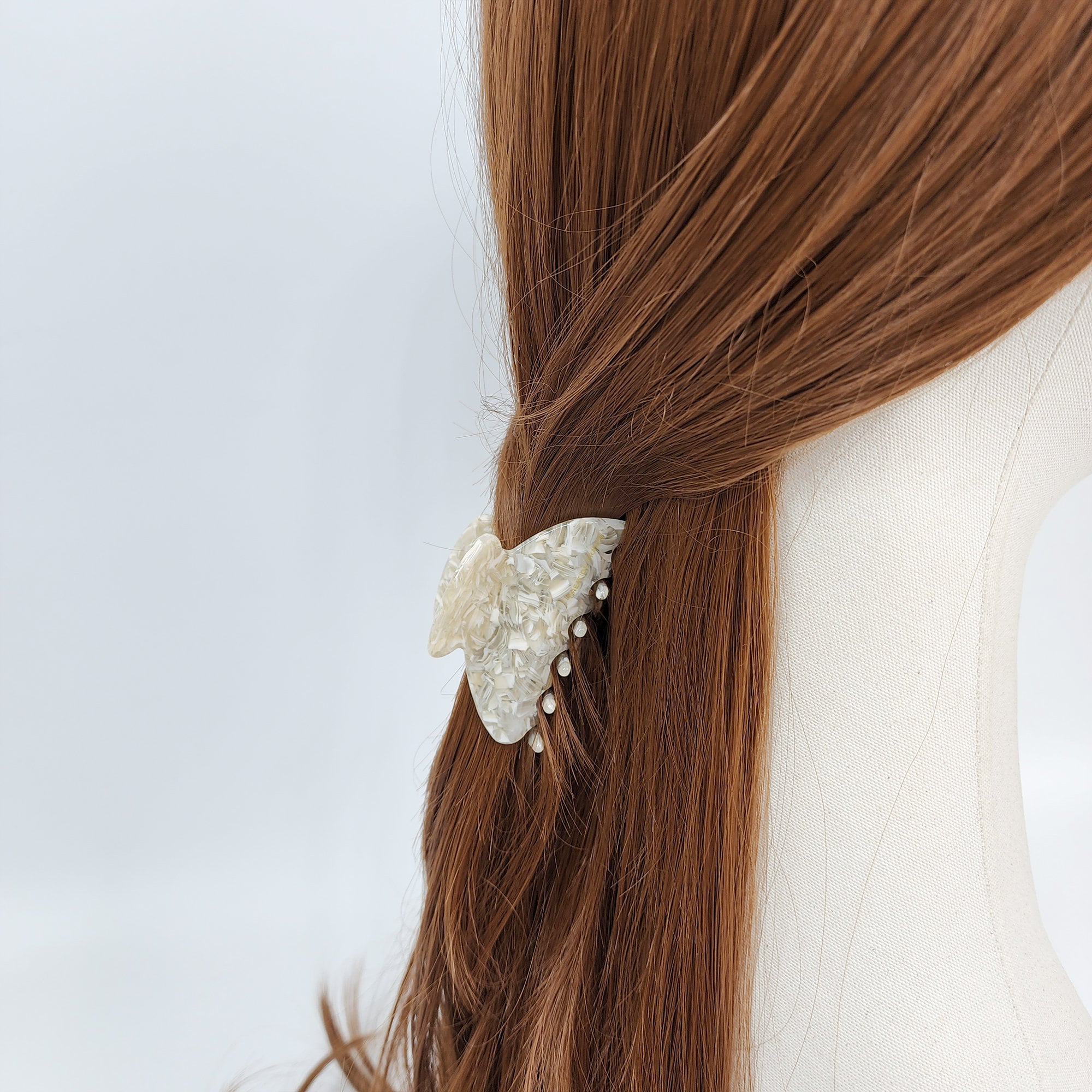 Leopard Marble Half Moon Hair Claw Clip / Tortoise Shell Medium Size Ponytail Holder / French Pin / Hair Barrette for Woman