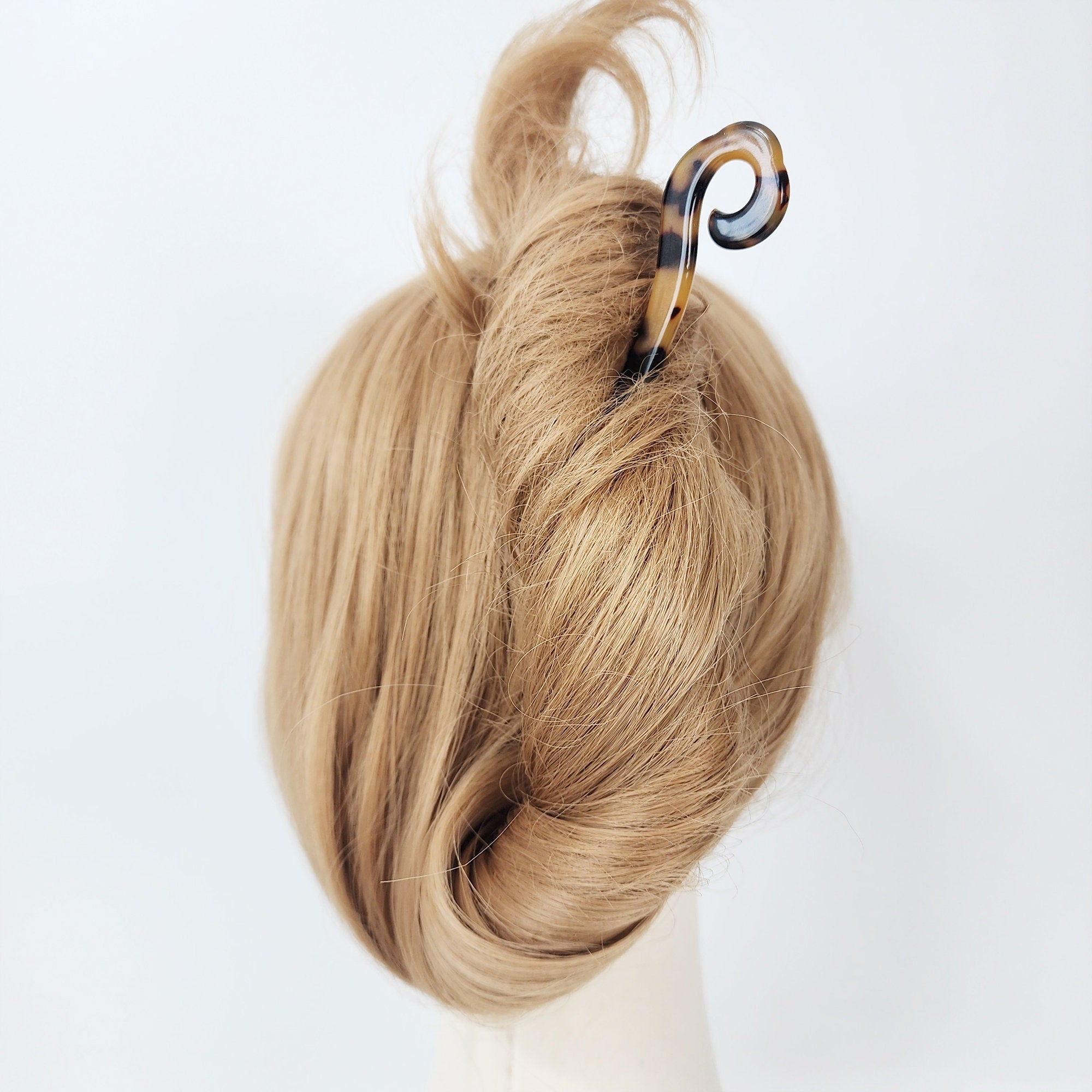 Leopard Antique Fashion Long Hair Stick (7.1 Inch) / Tortoise Shell French Hair Pin / Hair Fork for Thick Hair