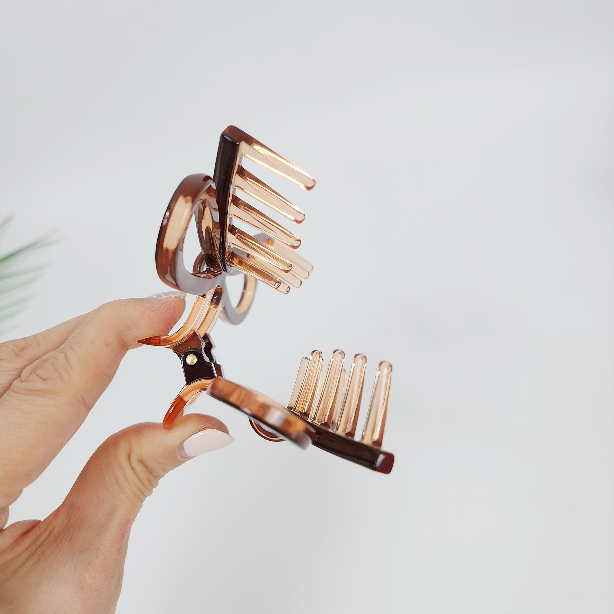 Tortoise Shell Gift Ribbon Large Hair Claw Clip (4.7 Inch) / Leopard French Hair Pin / Hair Barrette for Woman / Korean Fashion