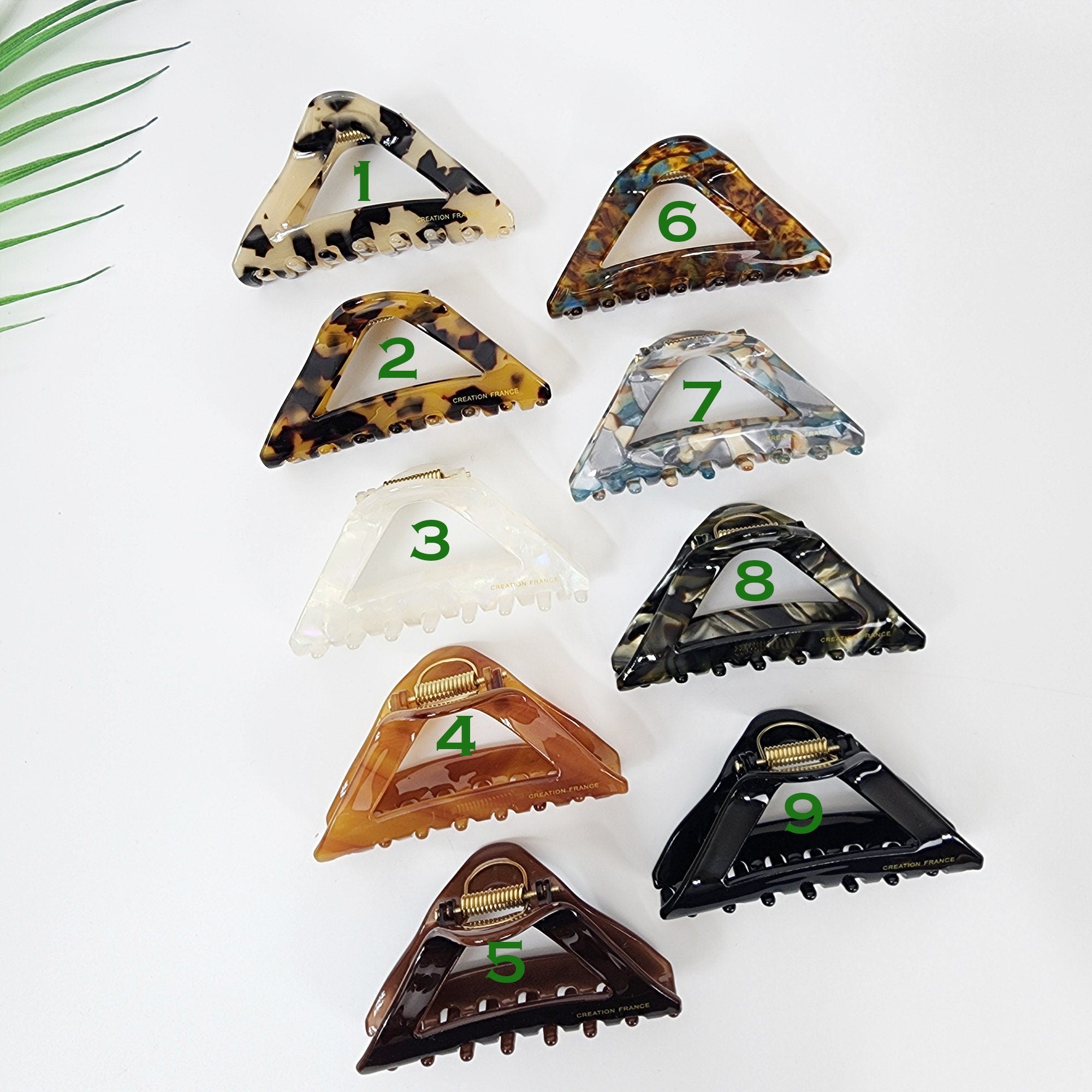 Pyramid U Shape Spring Hair Claw Clip (3.1 Inch) / Tortoise Shell Medium Size Ponytail Holder / Hair Barrette for Woman