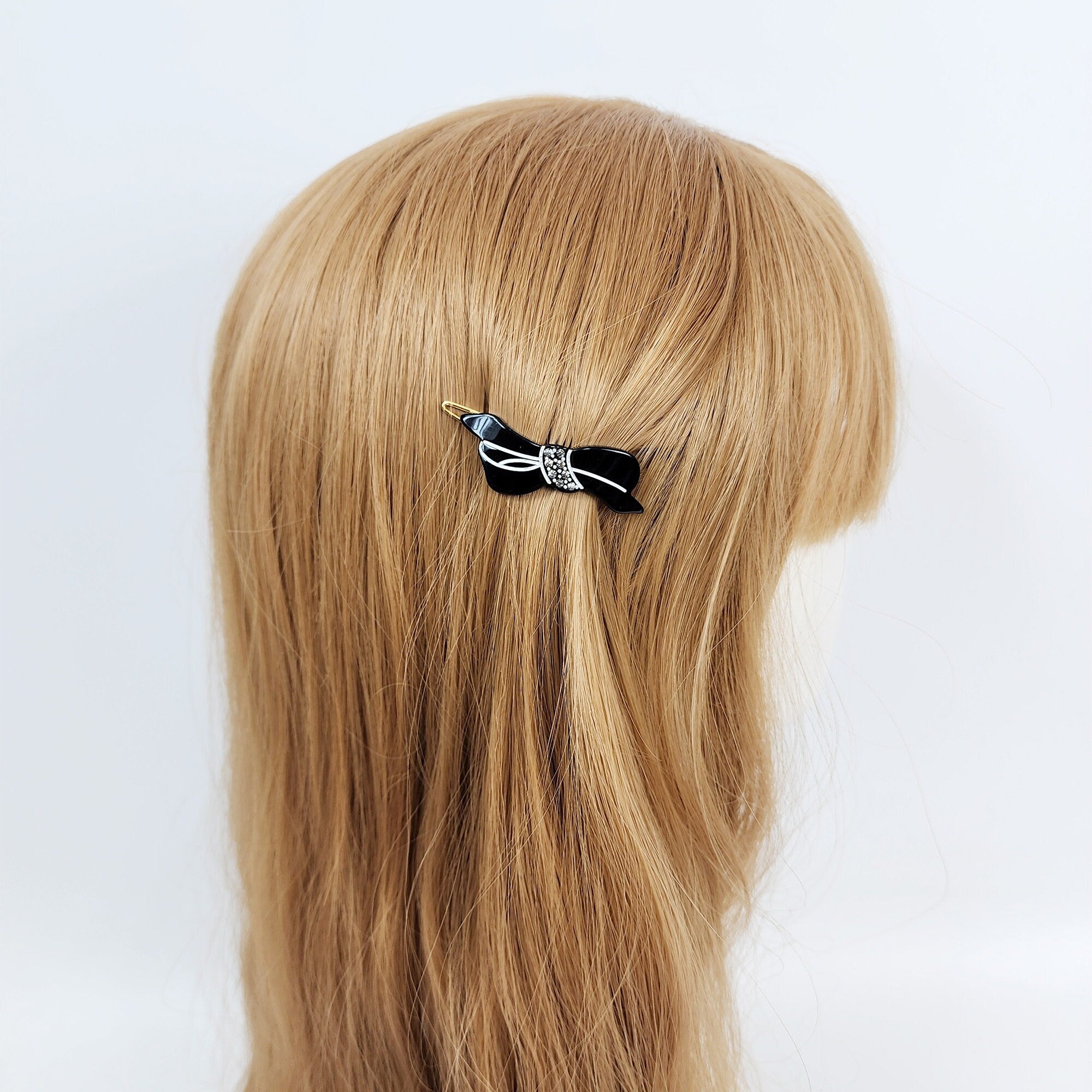 Sara Ribbon Bobby Pin (1.8 Inch) / Luxurious French Hair Pin Clip / Hair Accessory for Woman / Small Bow Barrette