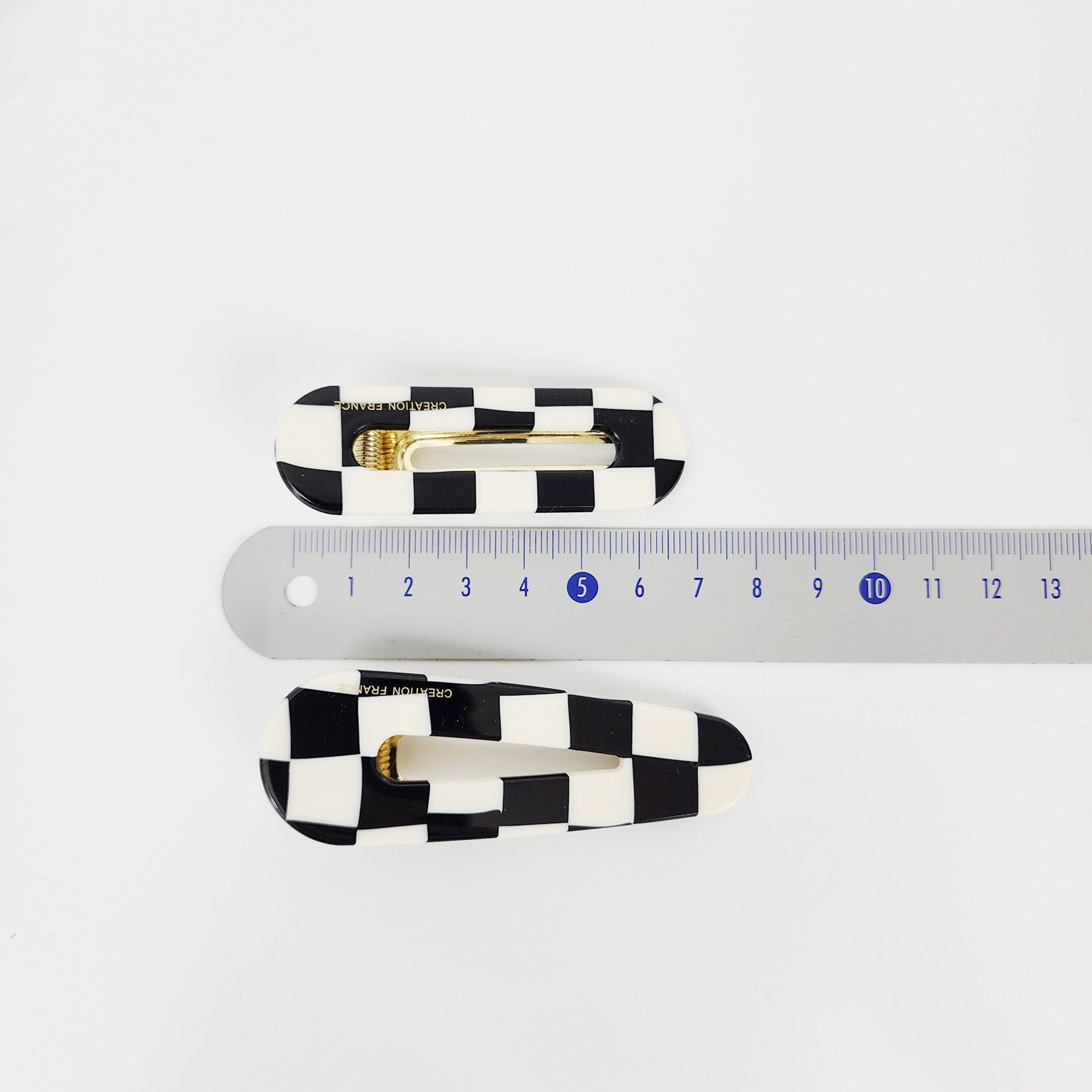 Checker Board Bold Round Hair Claw Clip / Simple French Hair Pin / Alligator Hair Clip for Woman / Mini French Barrette for Girls