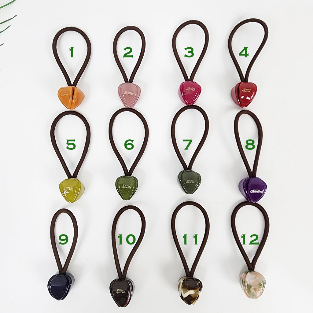 Pure Color Tulip Floral Hair Tie / Simple Cute Ponytail Holder / Hair Accessory for Woman / French Hair Tie