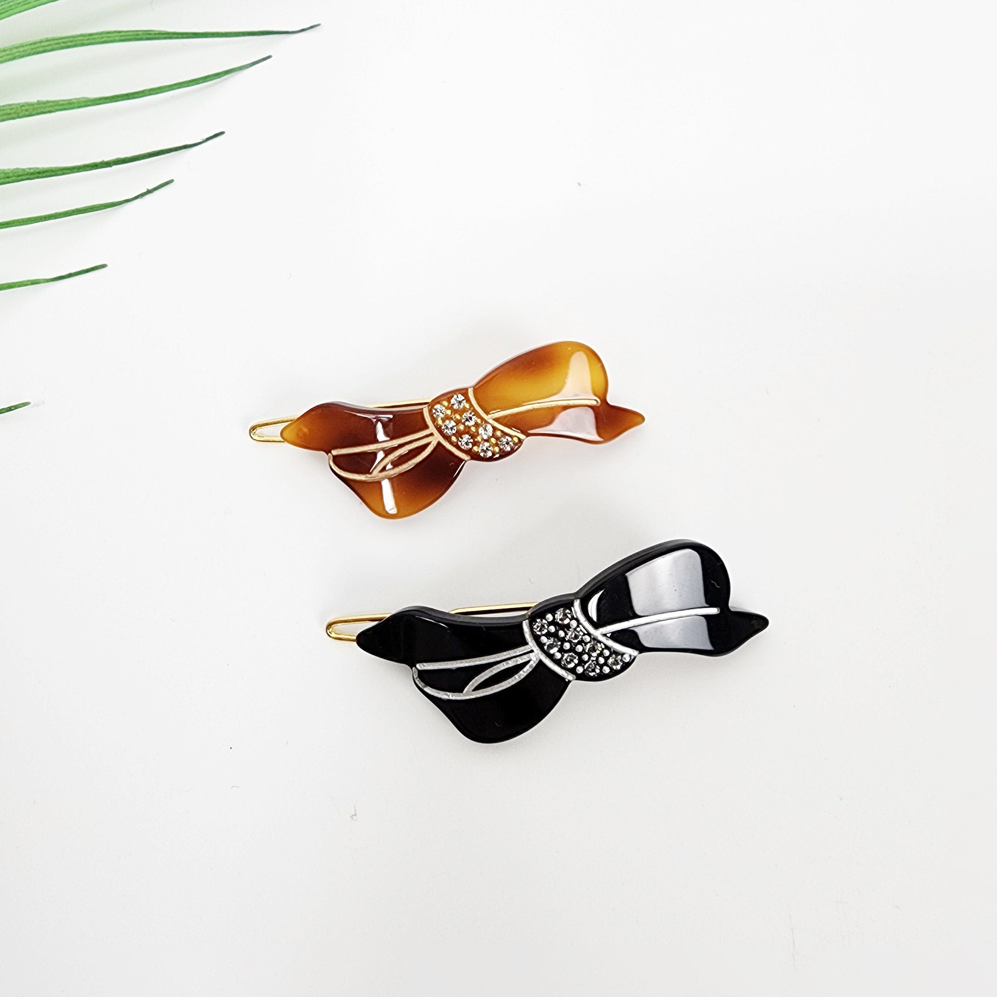 Sara Ribbon Bobby Pin (1.8 Inch) / Luxurious French Hair Pin Clip / Hair Accessory for Woman / Small Bow Barrette