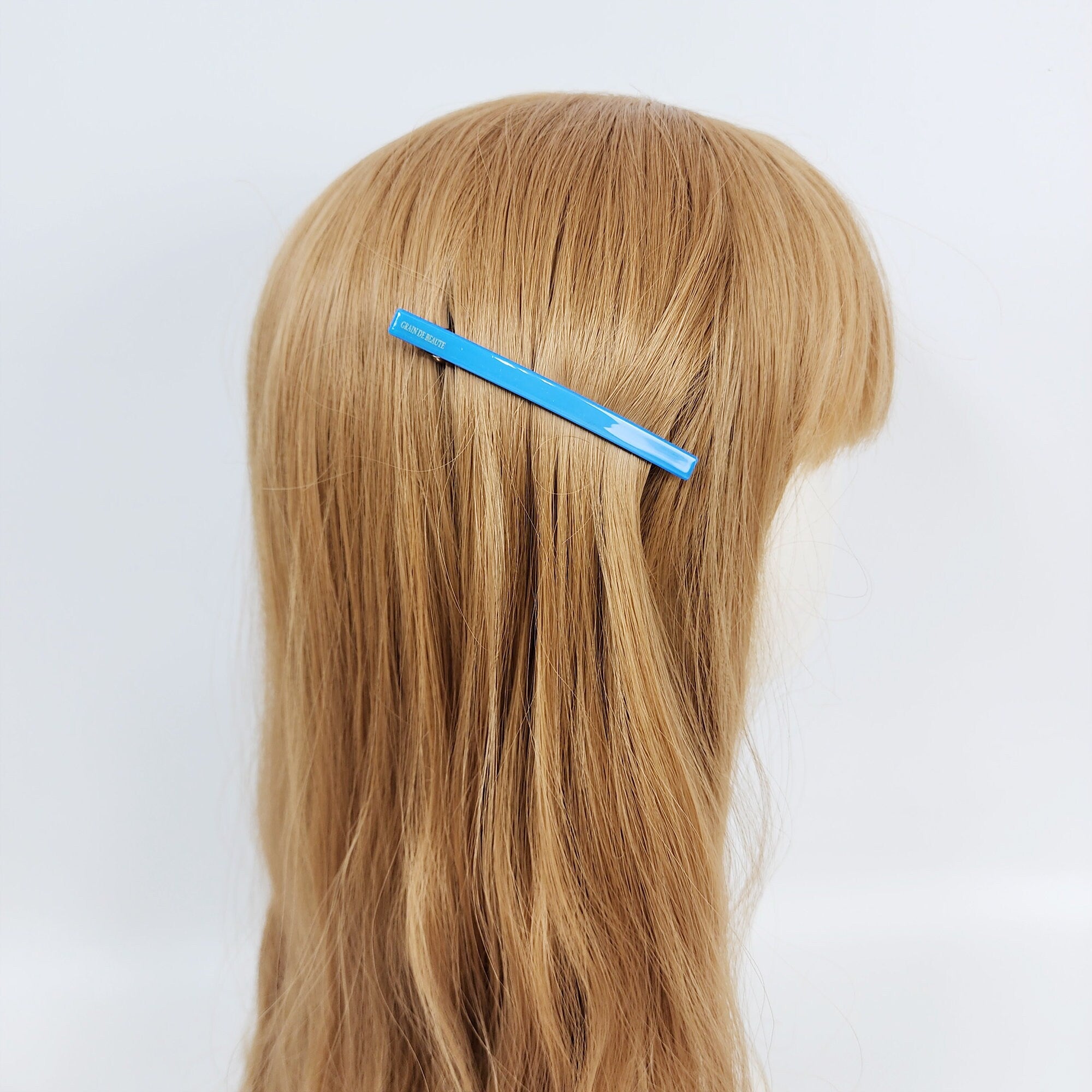 Pure Color Simple Line Hair Barrette (3.3 Inch) / Luxurious French Hair Pin / Automatic Hair Clip