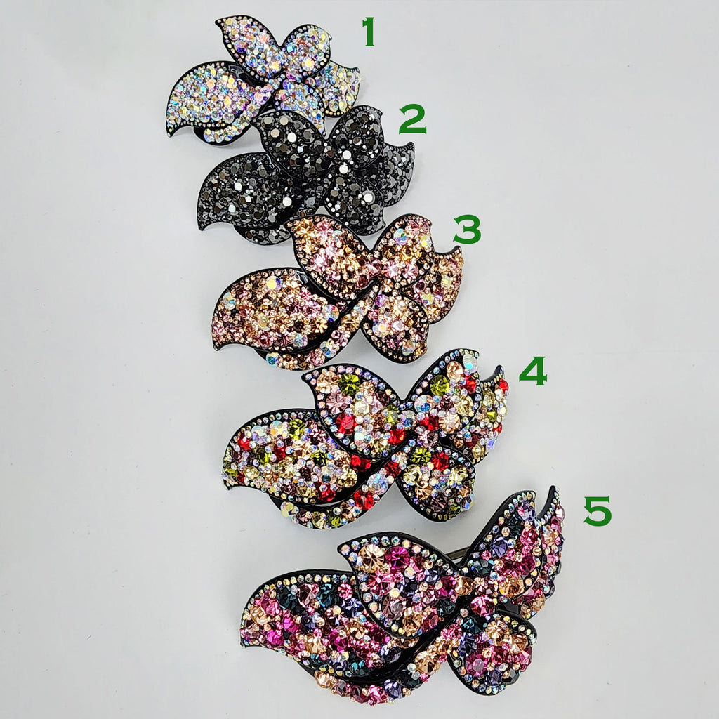 Gorgeous Big Crystal Hair Barrette (4.1 Inch) / Luxurious French Hair Pin / Automatic Hair Clip