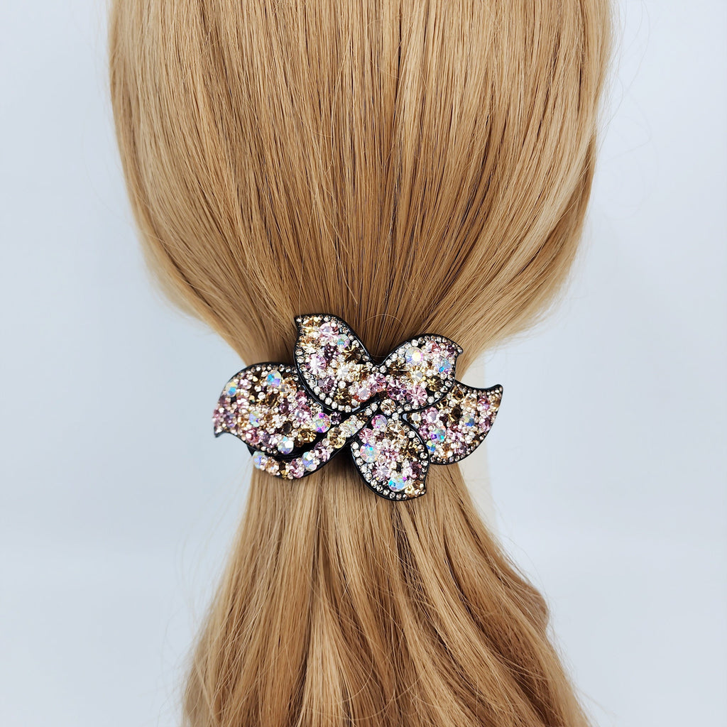 Gorgeous Big Crystal Hair Barrette (4.1 Inch) / Luxurious French Hair Pin / Automatic Hair Clip