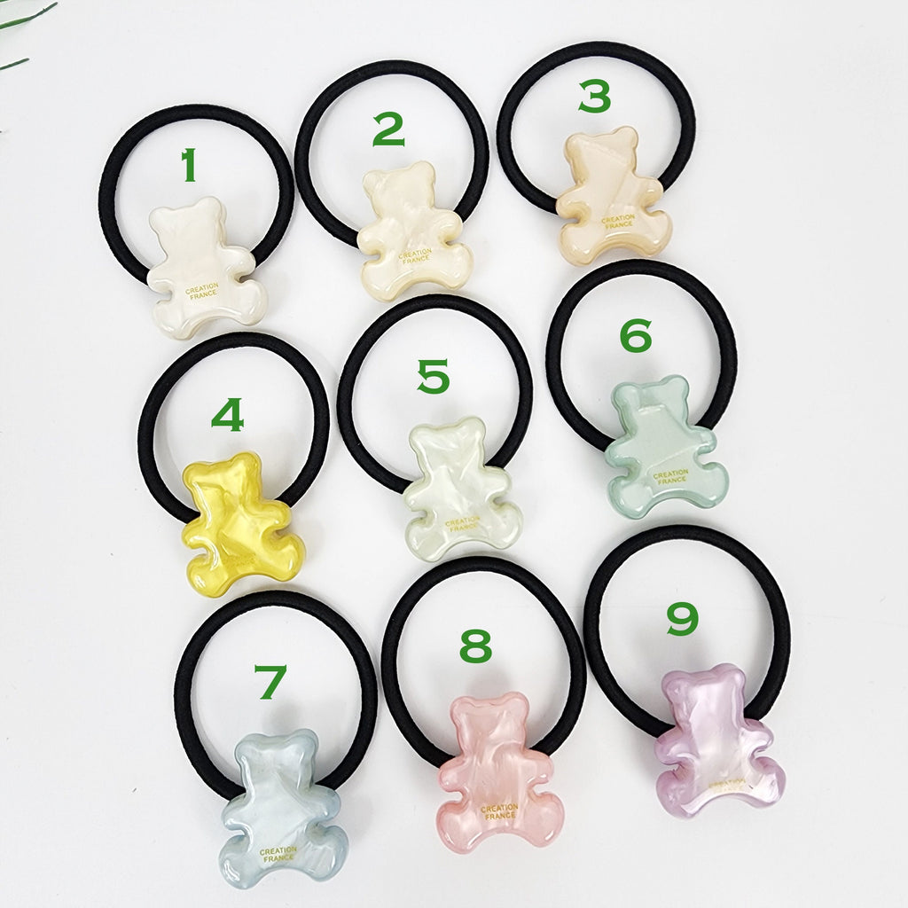 Ice Teddy Bear Hair Tie / Simple Cute Ponytail Holder / Hair Accessory for Woman