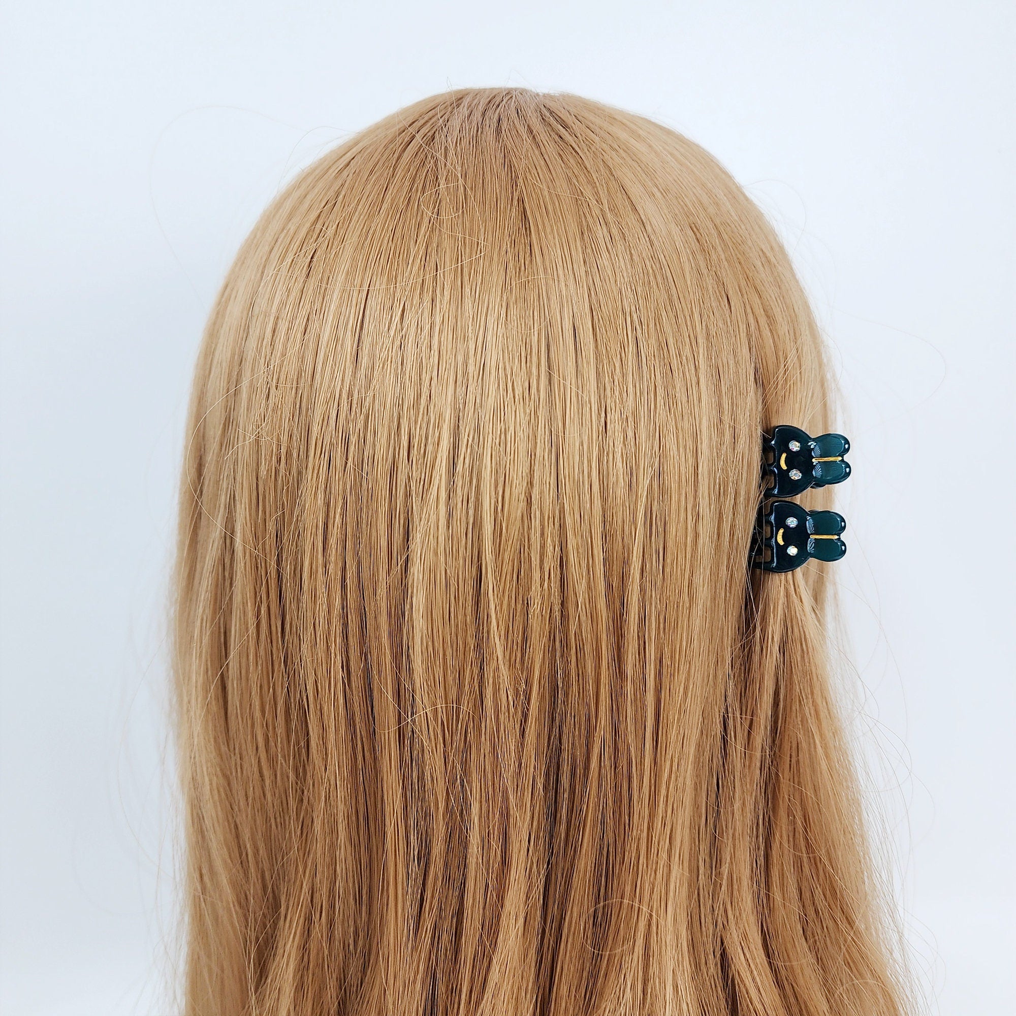 Cute Rabbit Mini Hair Claw Clip with Cubic (2 pieces in 1 set) / Cute Tortoise Shell French Hair Pin / Small Hair Clips