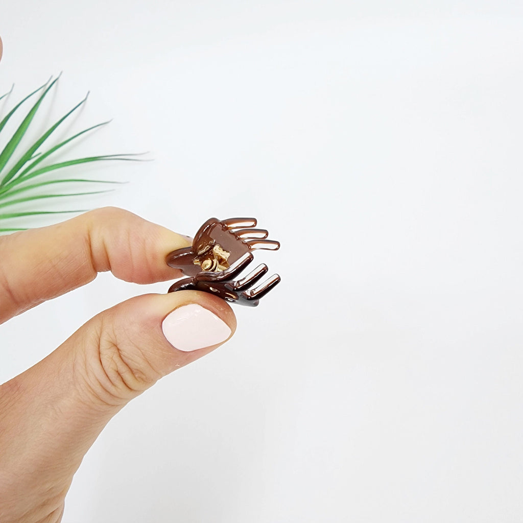 Cute Rabbit Mini Hair Claw Clip with Cubic (2 pieces in 1 set) / Cute Tortoise Shell French Hair Pin / Small Hair Clips