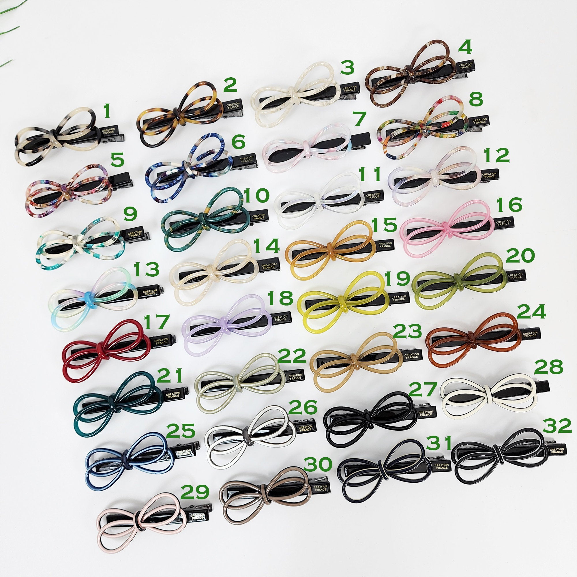 Twin Ribbon Hair Clip / Tortoise Shell French Hair Pin / Alligator Hair Clip for Woman / French Barrette