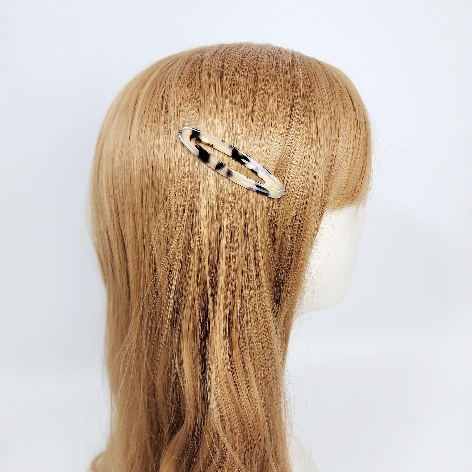 Pure Color Slim Long Oval Snap Clip (2.8 Inch) / Cute Hairgrip Barrette / Hair Accessory for Woman / Tic Tac Hair Clip Pin