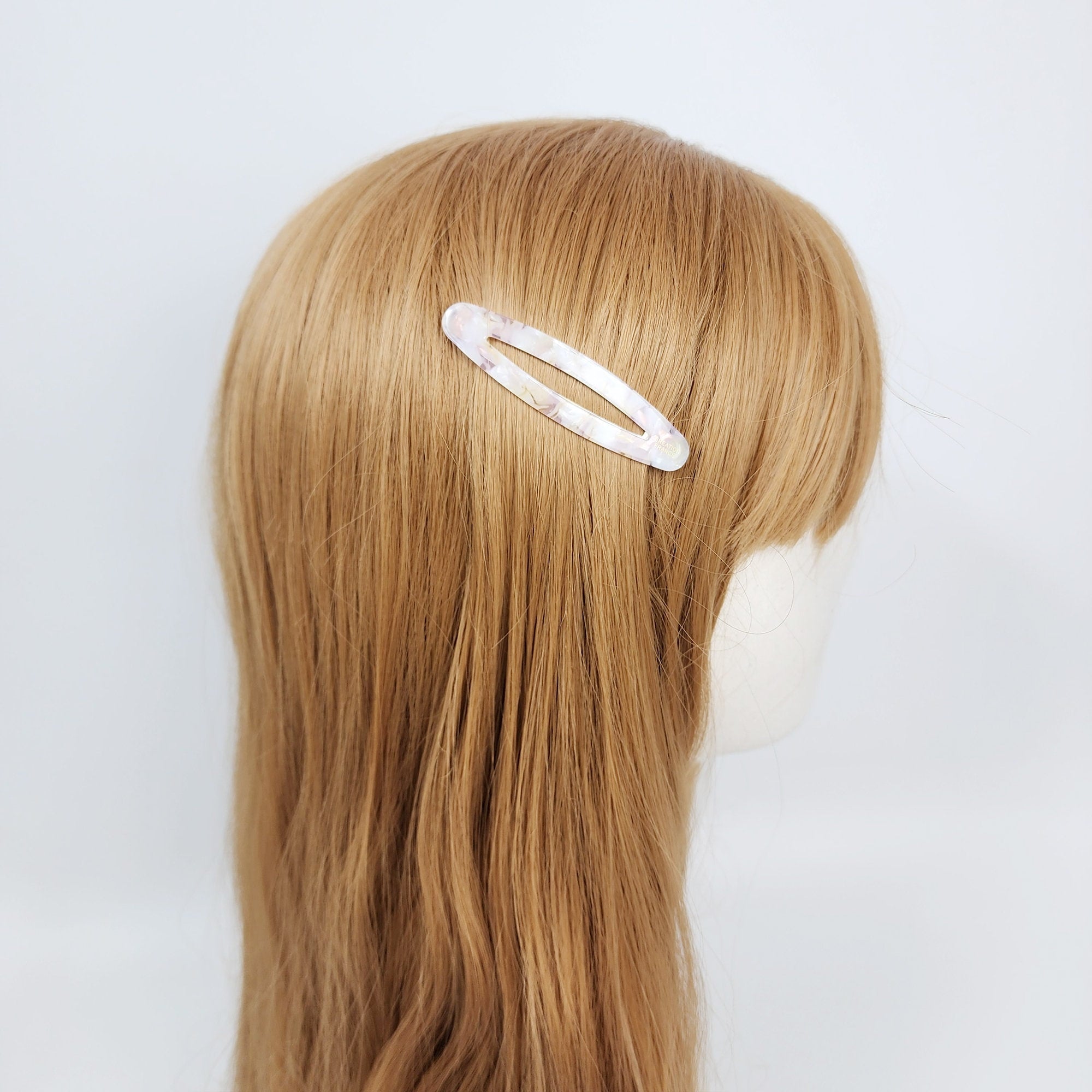 Pure Color Slim Long Oval Snap Clip (2.8 Inch) / Cute Hairgrip Barrette / Hair Accessory for Woman / Tic Tac Hair Clip Pin