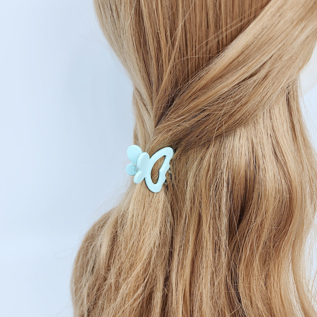 Heart Mini Butterfly Hair Claw Clip (1.4 Inch) / Cute Tortoise Shell French Hair Pin / Small Hair Clips