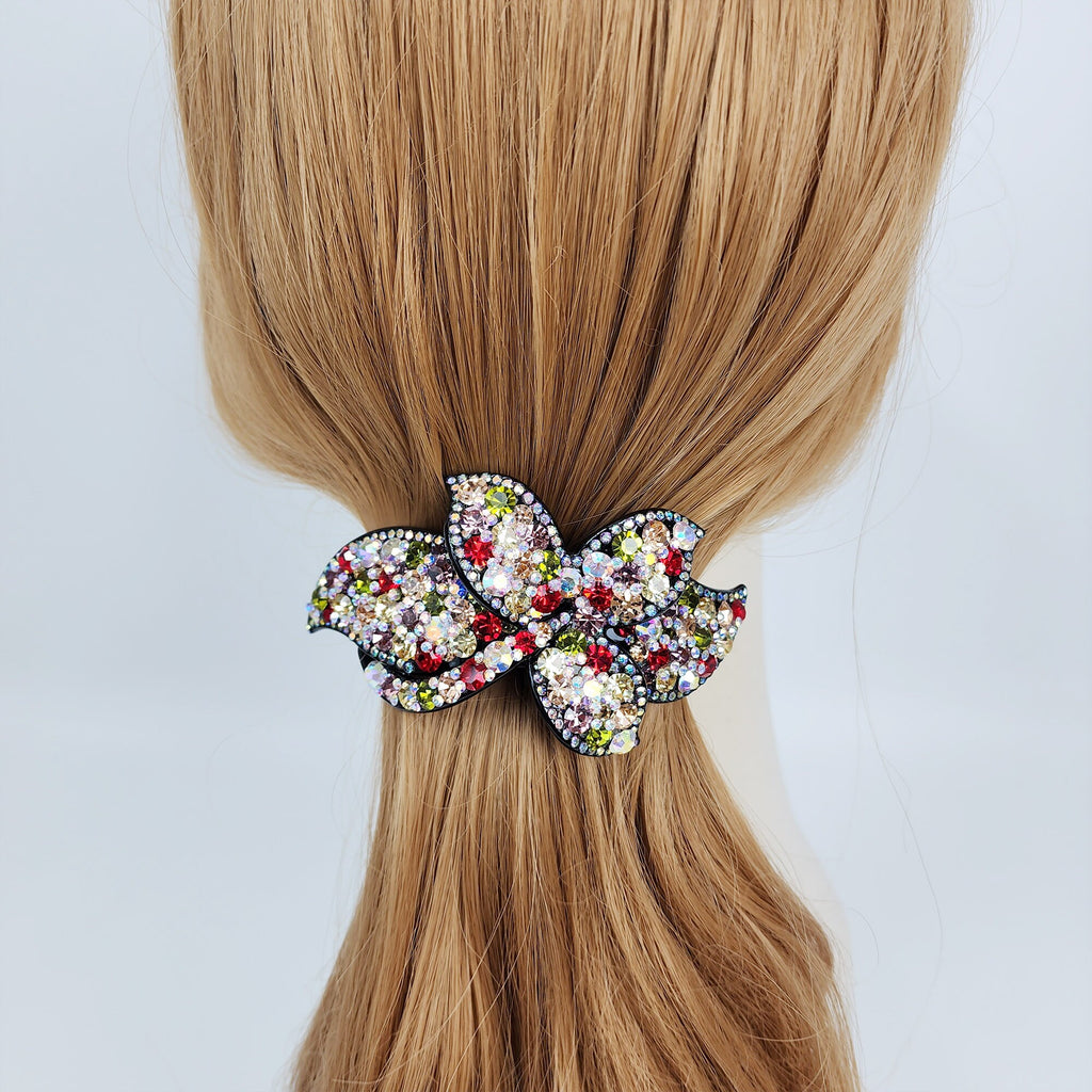 Gorgeous Big Crystal Hair Barrette (4.1 Inch) / Luxurious French Hair Pin / Automatic Hair Clip