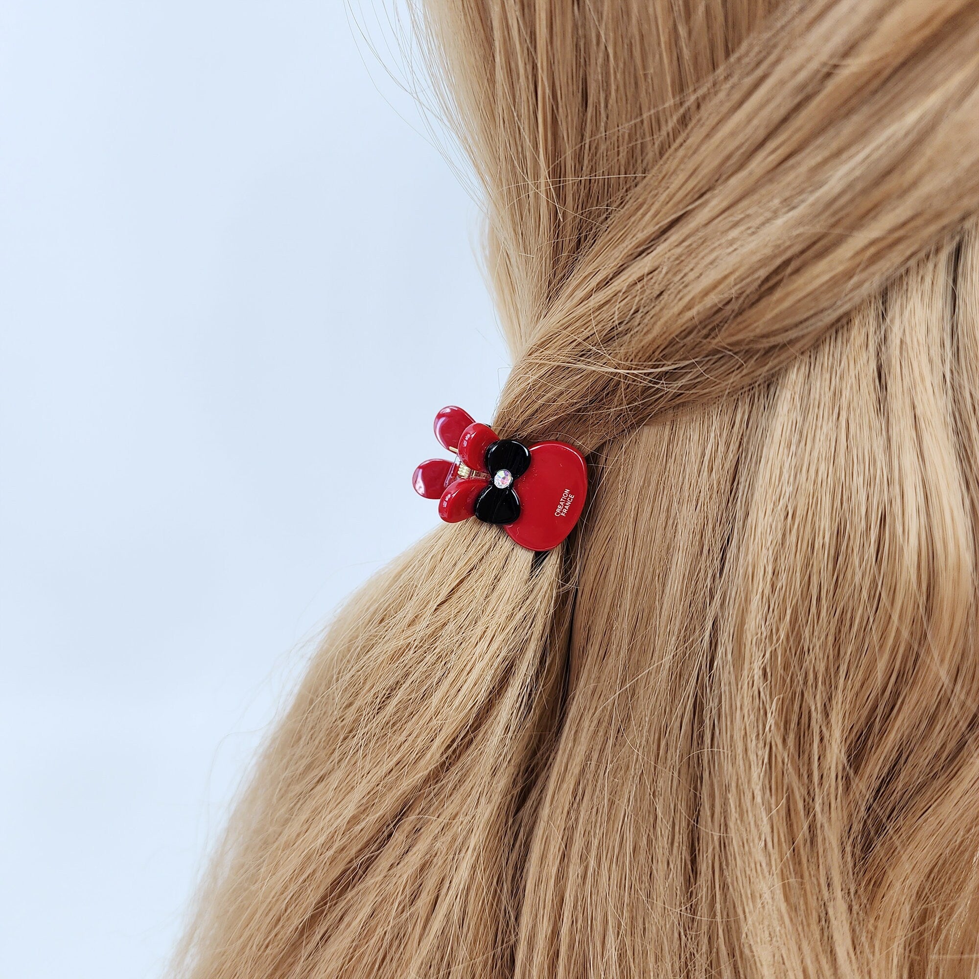 Cute Bunny Mini Hair Claw Clip with Cubic (0.9 Inch) / Cute Tortoise Shell French Hair Pin / Small Hair Clips