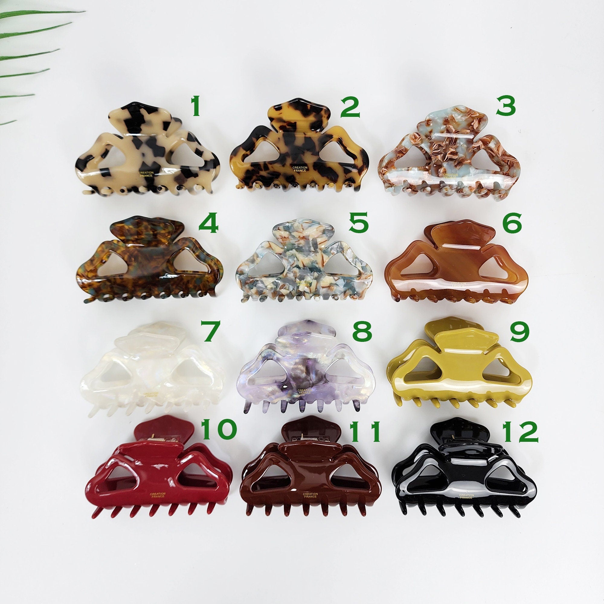 Leopard Pure Color Medium Hair Claw Clip (3.1 Inch) / Tortoise Shell French Hair Pin / Hair Barrette for Woman