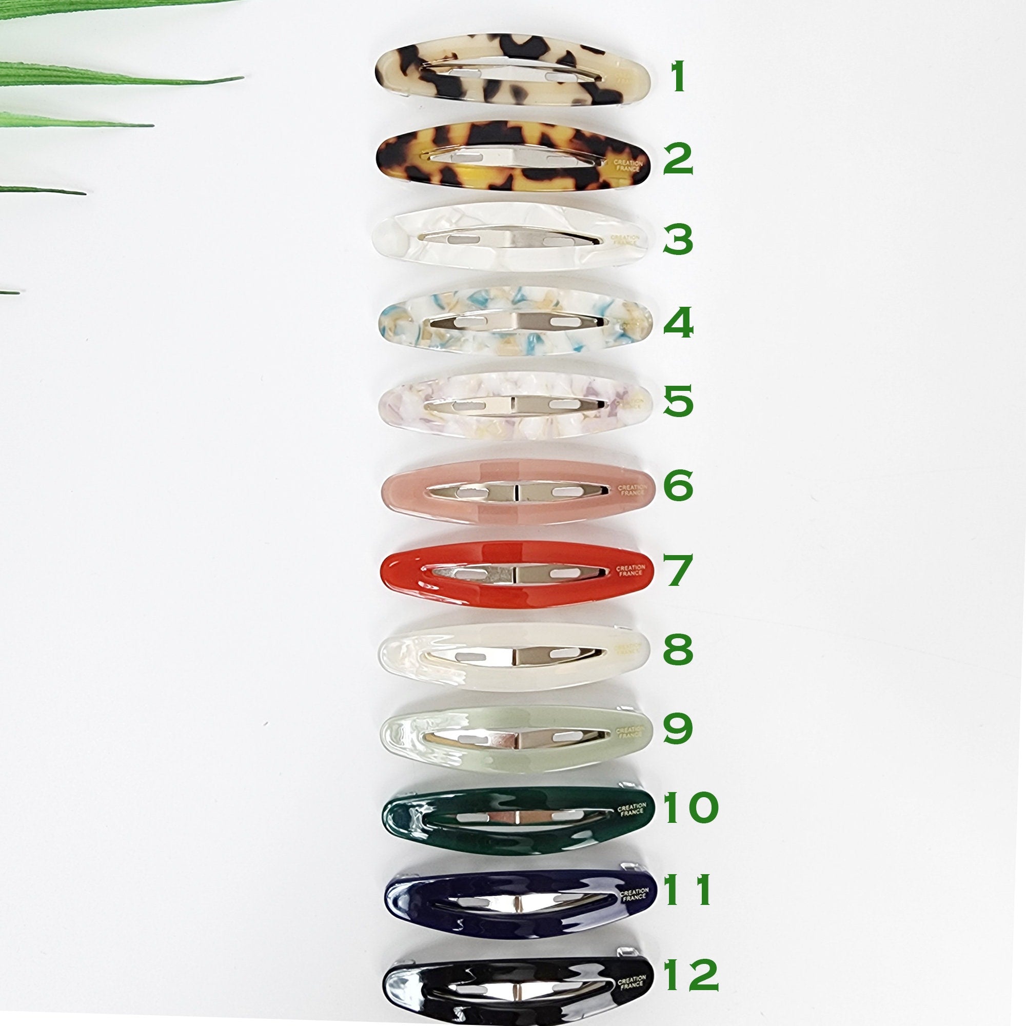 Pure Color Slim Long Oval Snap Clip (2.8 Inch) / Cute Hairgrip Barrette / Hair Accessory for Woman / Tic Tac Hair Clip Pin