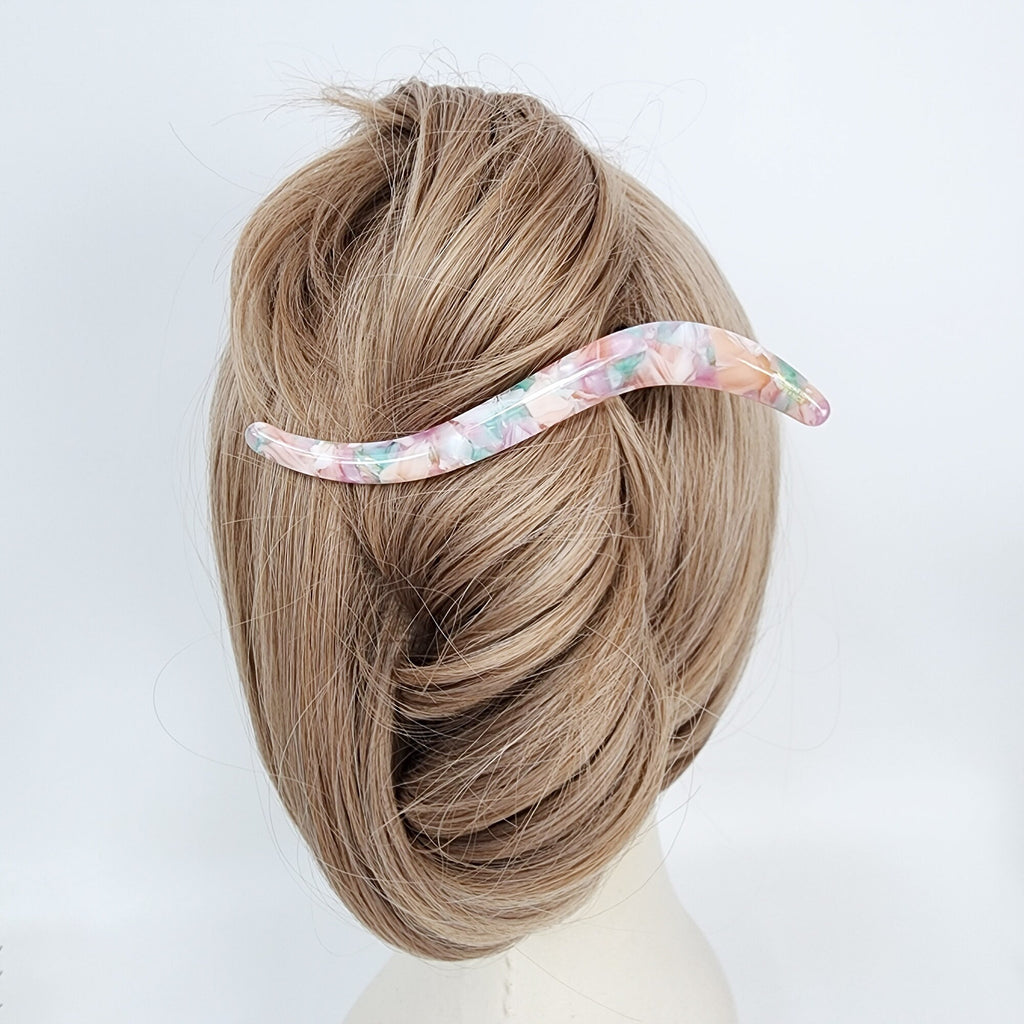 Leopard S-Line Long Hair Claw Clip / Cute French Hair Pin / Alligator Hair Clip for Woman / French Barrette for Girls