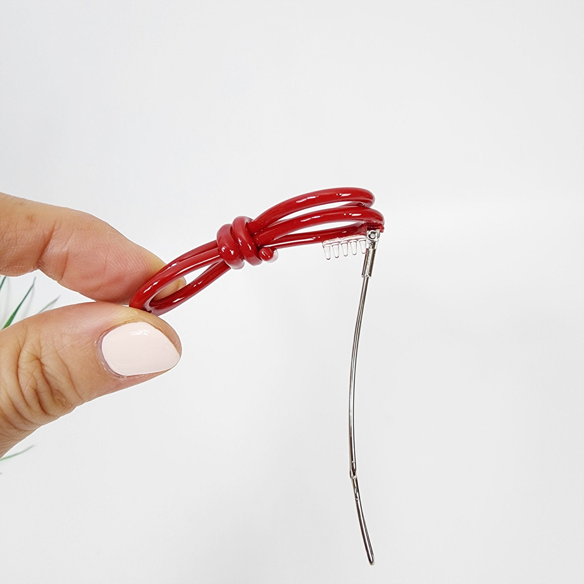 Pure Color Twin Ribbon Bobby Pin (2.2 Inch) / Tortoise Shell French Hair Pin Clip / Hair Accessory for Woman / Bow Barrette