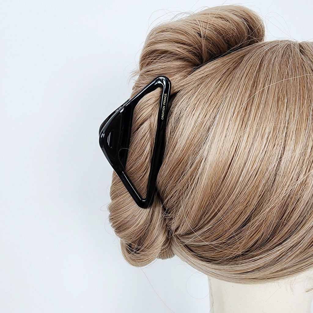 Triangle Frame Light Large Hair Claw Clip (4.0 Inch) / Luxurious French Hair Pin / Hair Barrette for Woman